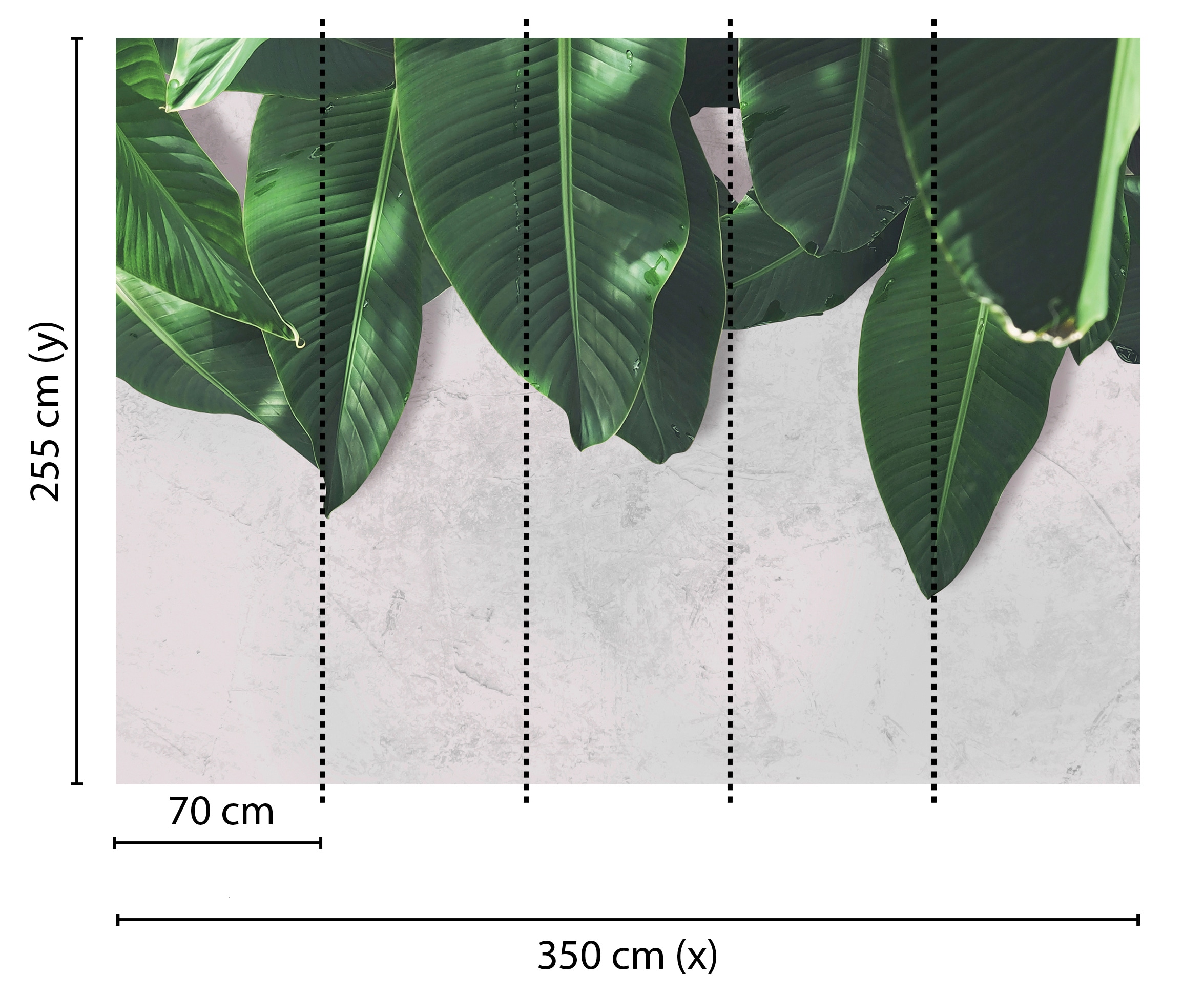 living walls Fototapete »Designwalls Leaves Wall 2« glatt Vlies, Wand, Schräge, Decke