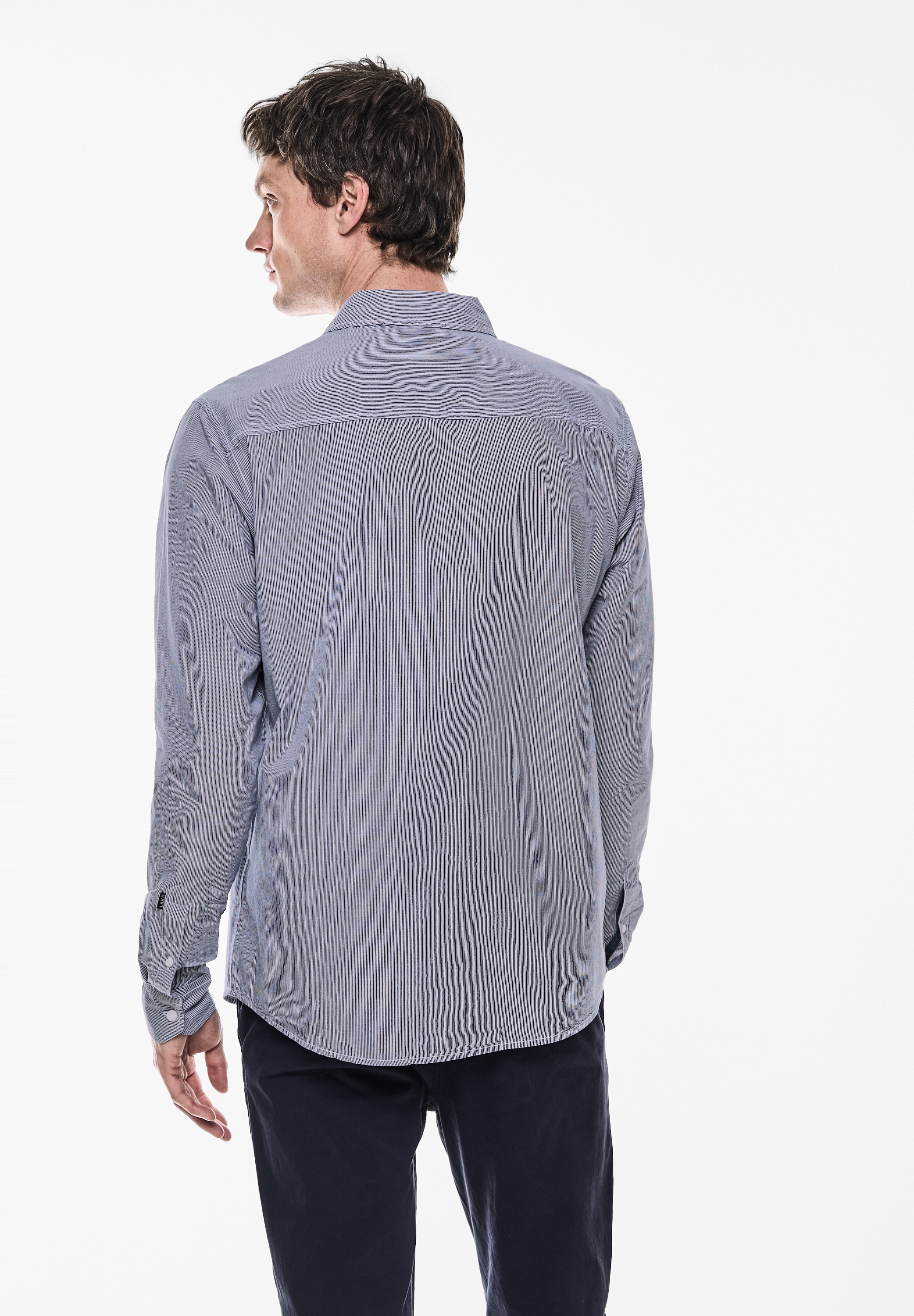 STREET ONE MEN Langarmhemd, aus reiner Baumwolle
