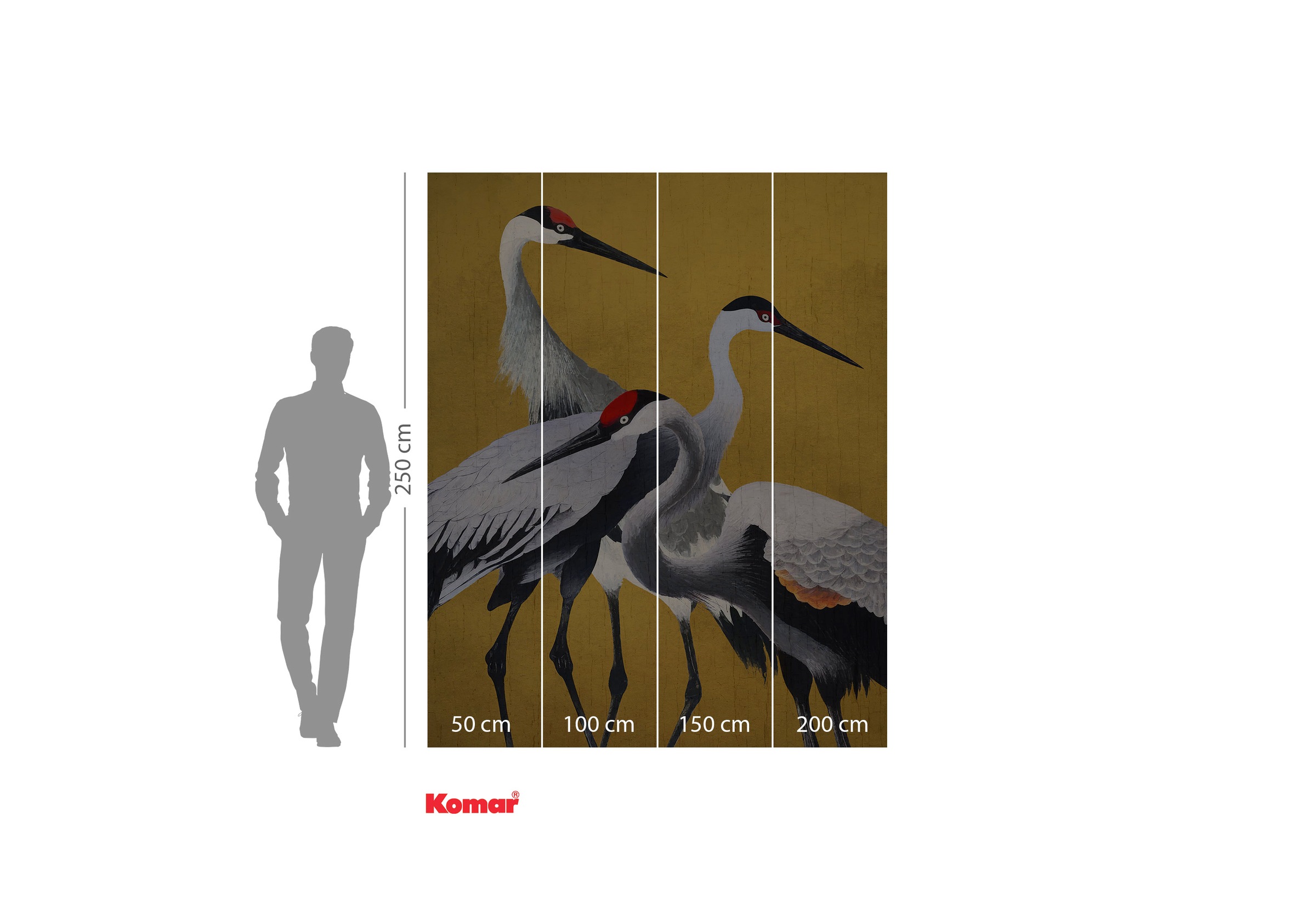 Komar Fototapete »Komar Vlies Fototapete - Yellow Cranes - Größe 200 x 250 cm«, bedruckt