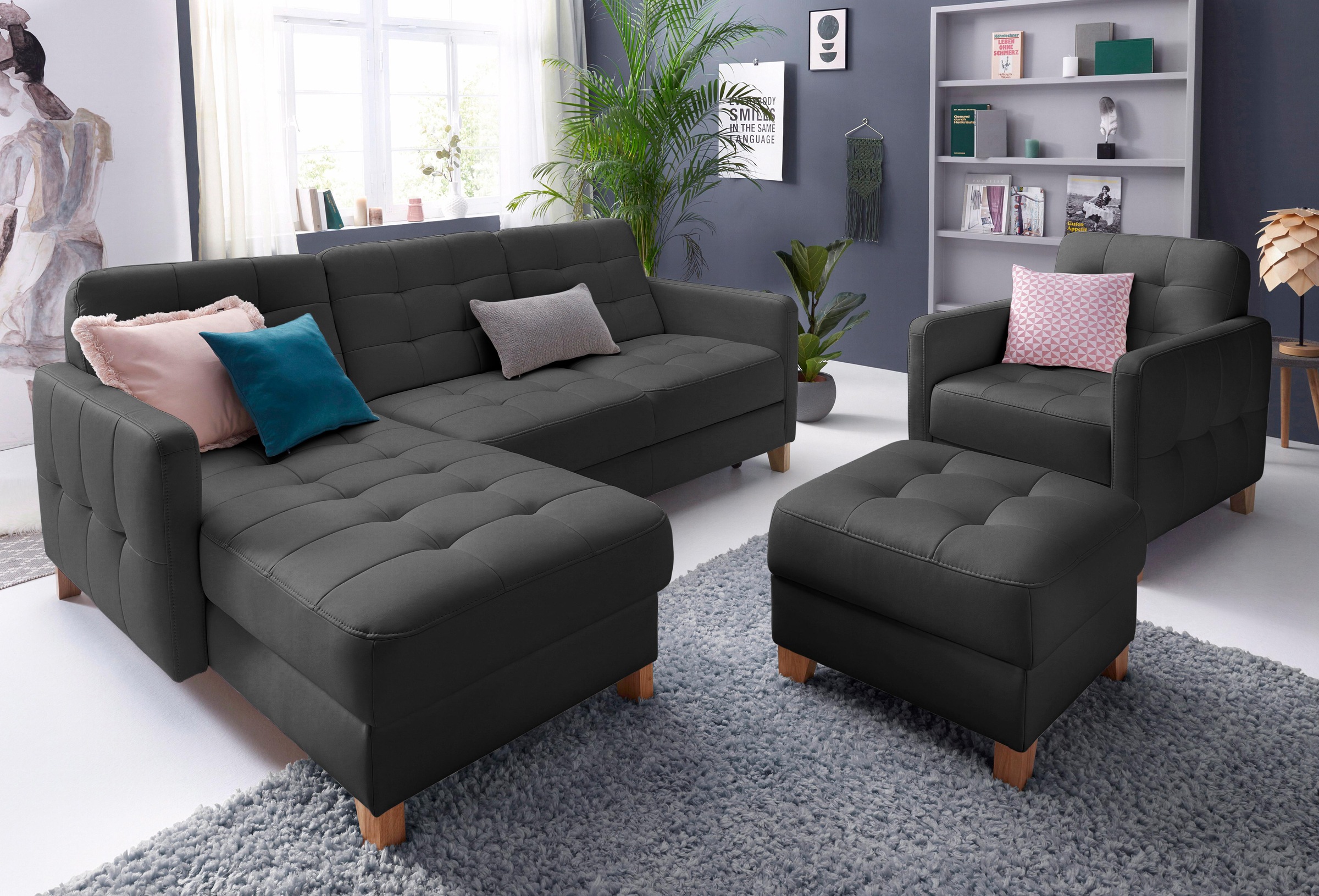 exxpo - sofa fashion Sessel »Elio, Loungesessel, aufwendige Detailverarbeitung, bequem und modern«, hoher Sitzkomfort für entspannende Momente