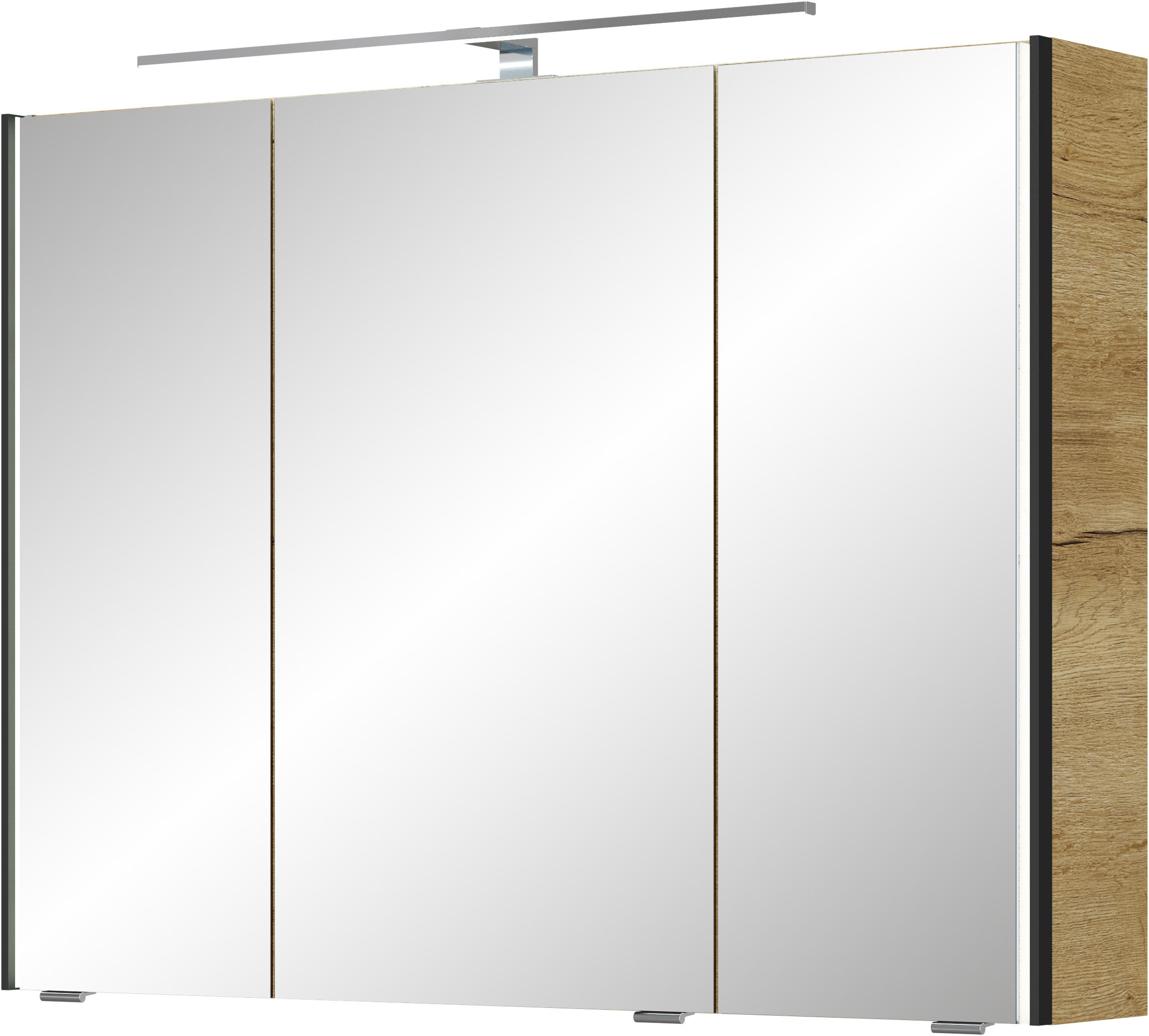 Saphir Badmöbel-Set »Serie 7045 2-teilig Mineralmarmor-Waschtisch mit LED-Spiegelschrank«, (Set, 2 St.), Badezimmer-Set 93,2 cm breit, inkl. Türdämpfer, 3 Türen, 2 Schubladen