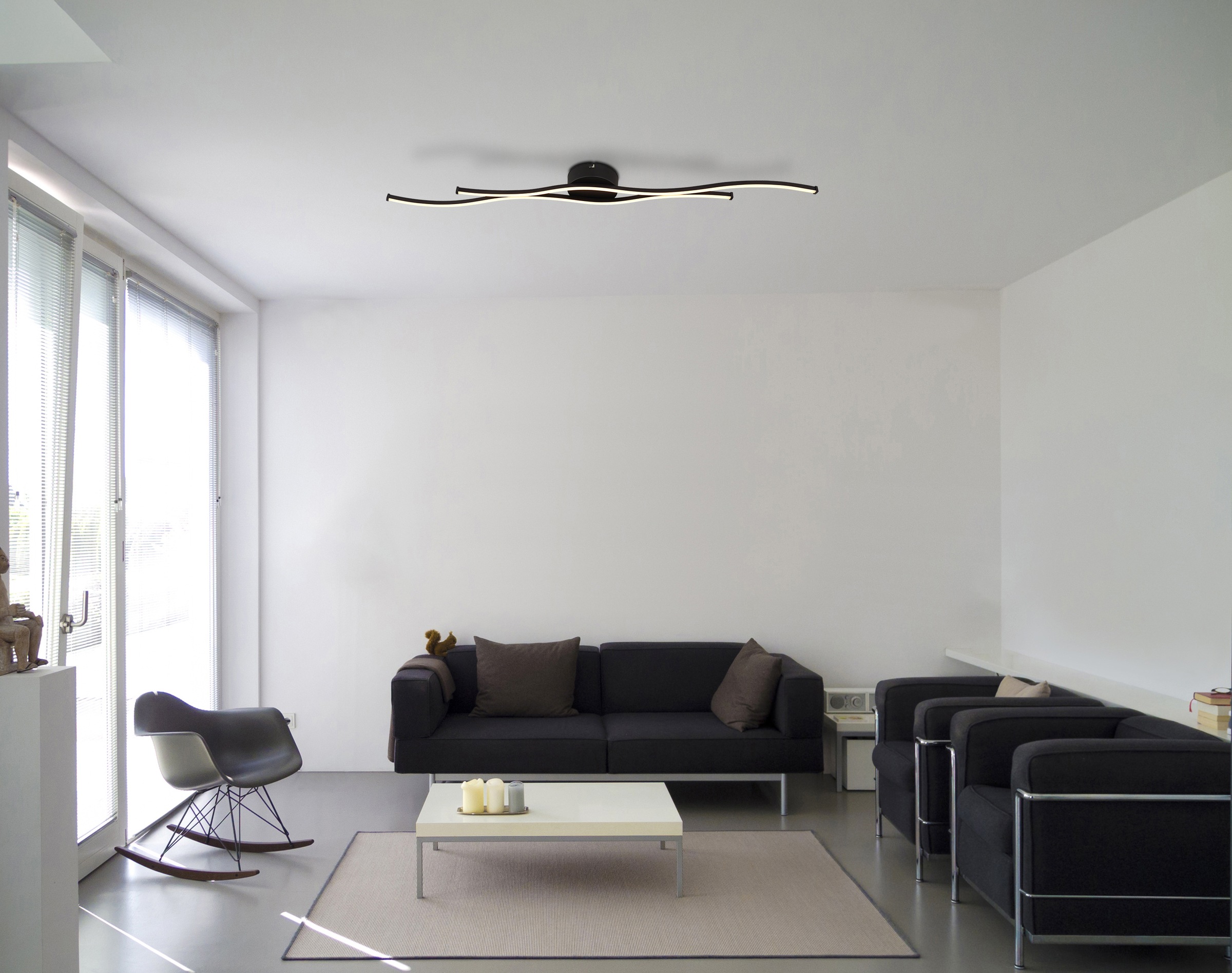 GLOBO LIGHTING LED Deckenleuchte »BOYD«, Leuchtmittel LED-Modul | LED fest integriert, Deckenlampe/Kunststoff opal/3000K/schwarz/Wohnzimmer/Schlafzimmer