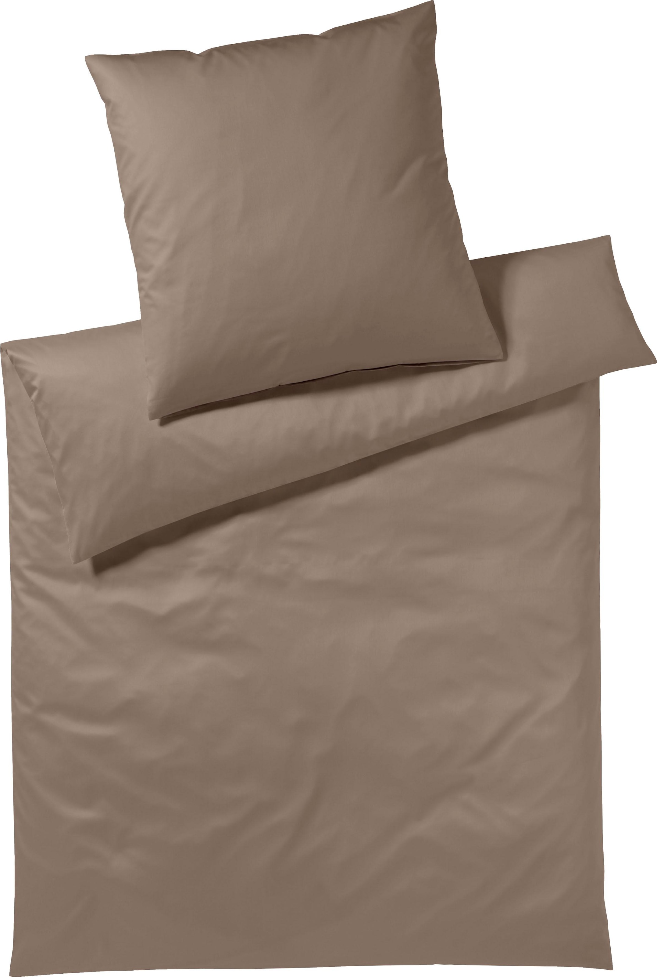 Yes for Bed Bettwäsche »Pure & Simple Uni in Gr. 135x200, 155x220 oder 200x200 cm«, (2 tlg.), Bettwäsche aus Baumwolle, zeitlose Bettwäsche mit seidigem Glanz