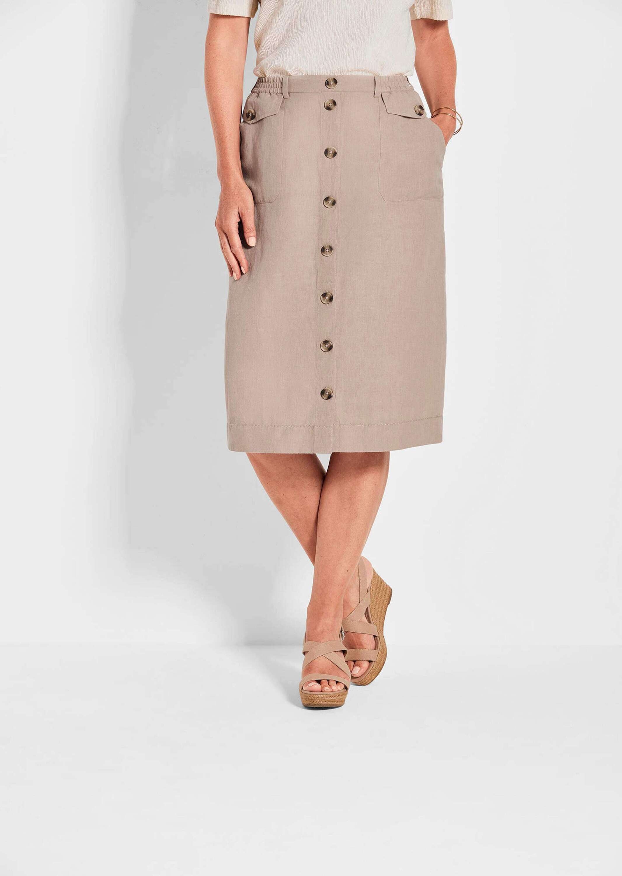 GOLDNER Schlupfrock "Kurzgröße Brauner Damen-Cargo-Rock mit Taschen" günstig online kaufen