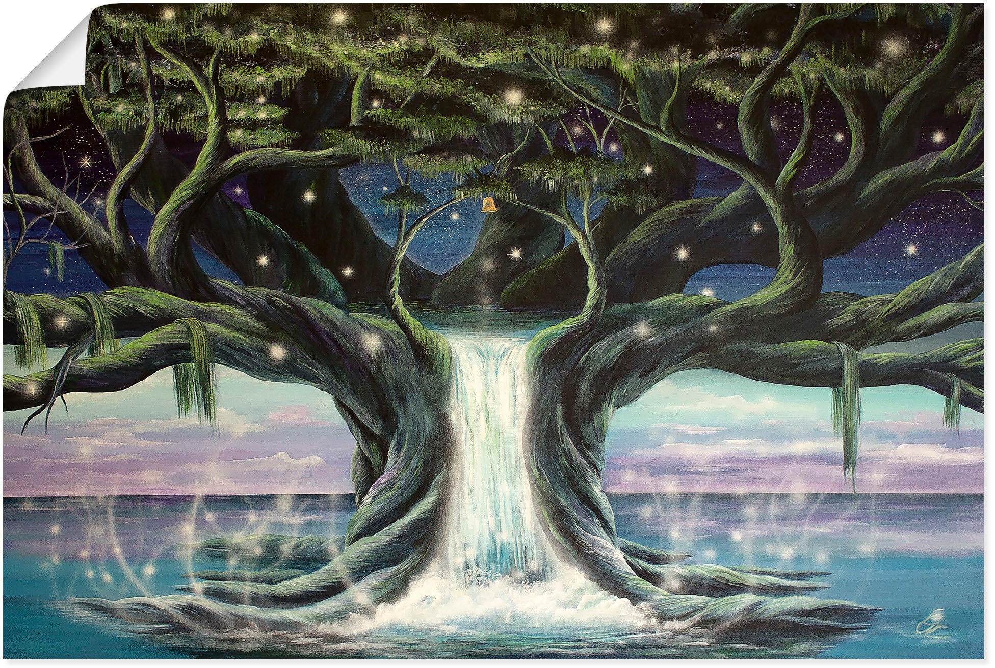 Wandbild ARTLAND "Der Baum der Seelen", blau (farbe bild(er): blau), B:30cm H:20cm, Bilder, als Leinwandbild, Poster in verschied. Größen