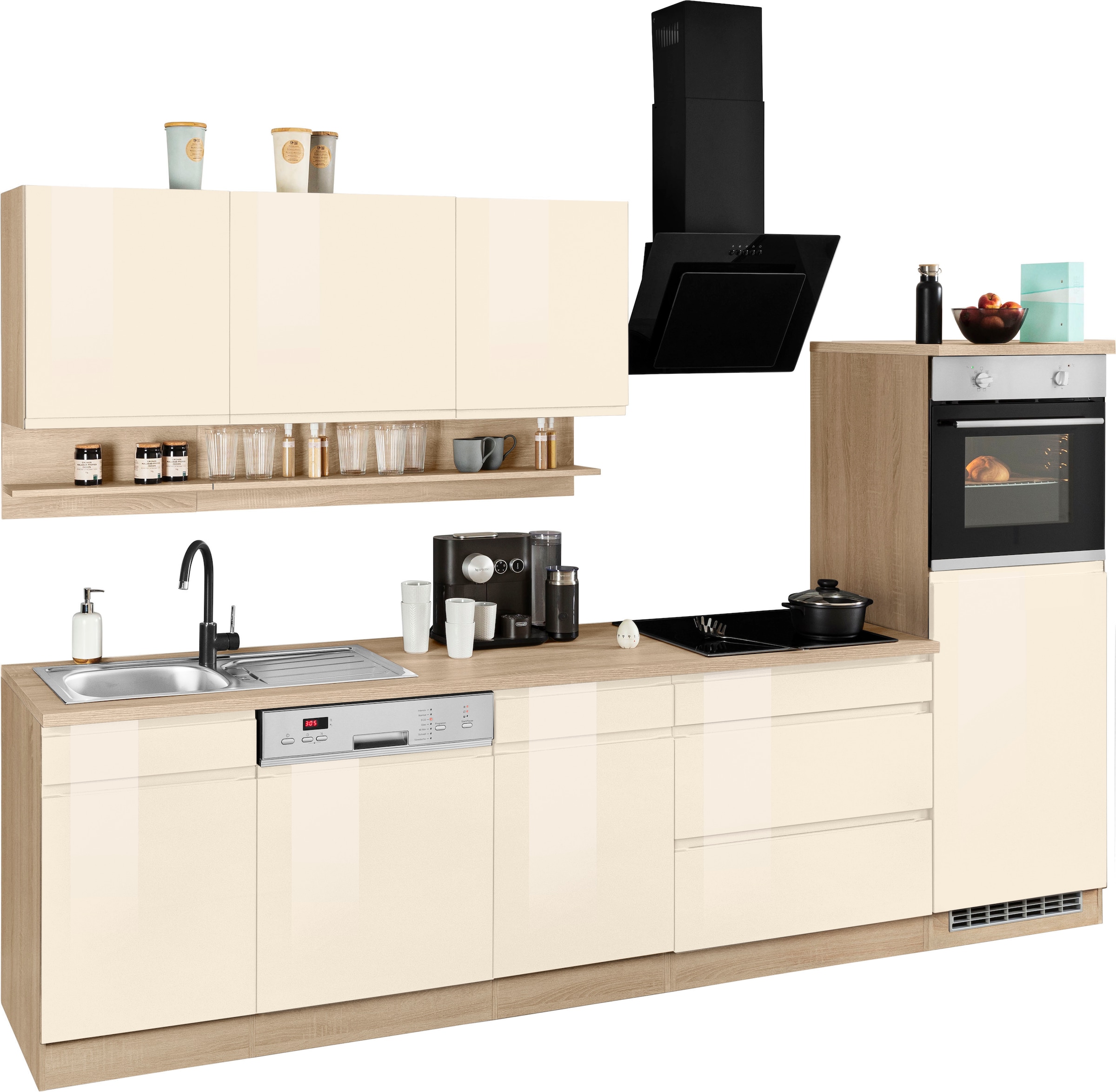 HELD MÖBEL Küchenzeile "Virginia", Breite 300 cm, ohne E-Geräte günstig online kaufen