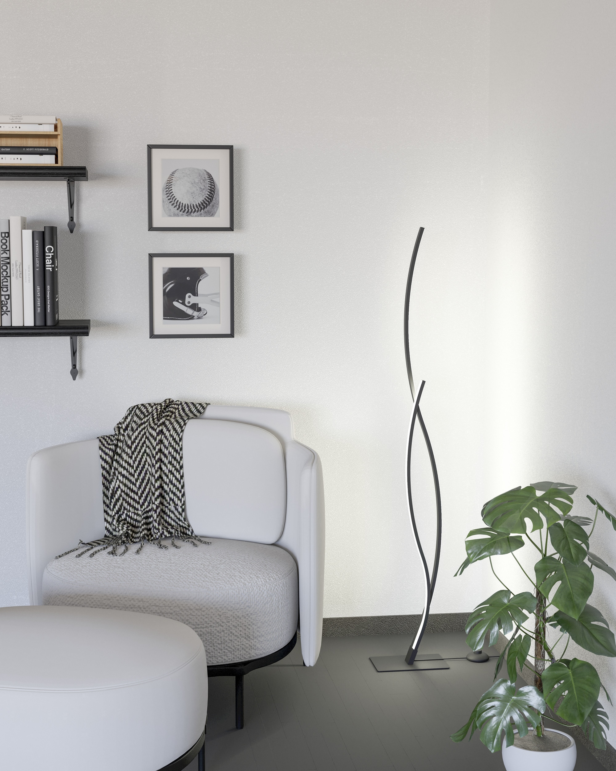 EGLO Stehlampe »GRISOLIA Stehlampe - Stahl - LED - 20W - IP20« LED-Modul 1 Stk. Neutralweiß Standleuchte, Leselampe, Wohzimmer, Schlafzimmer, H129 cm