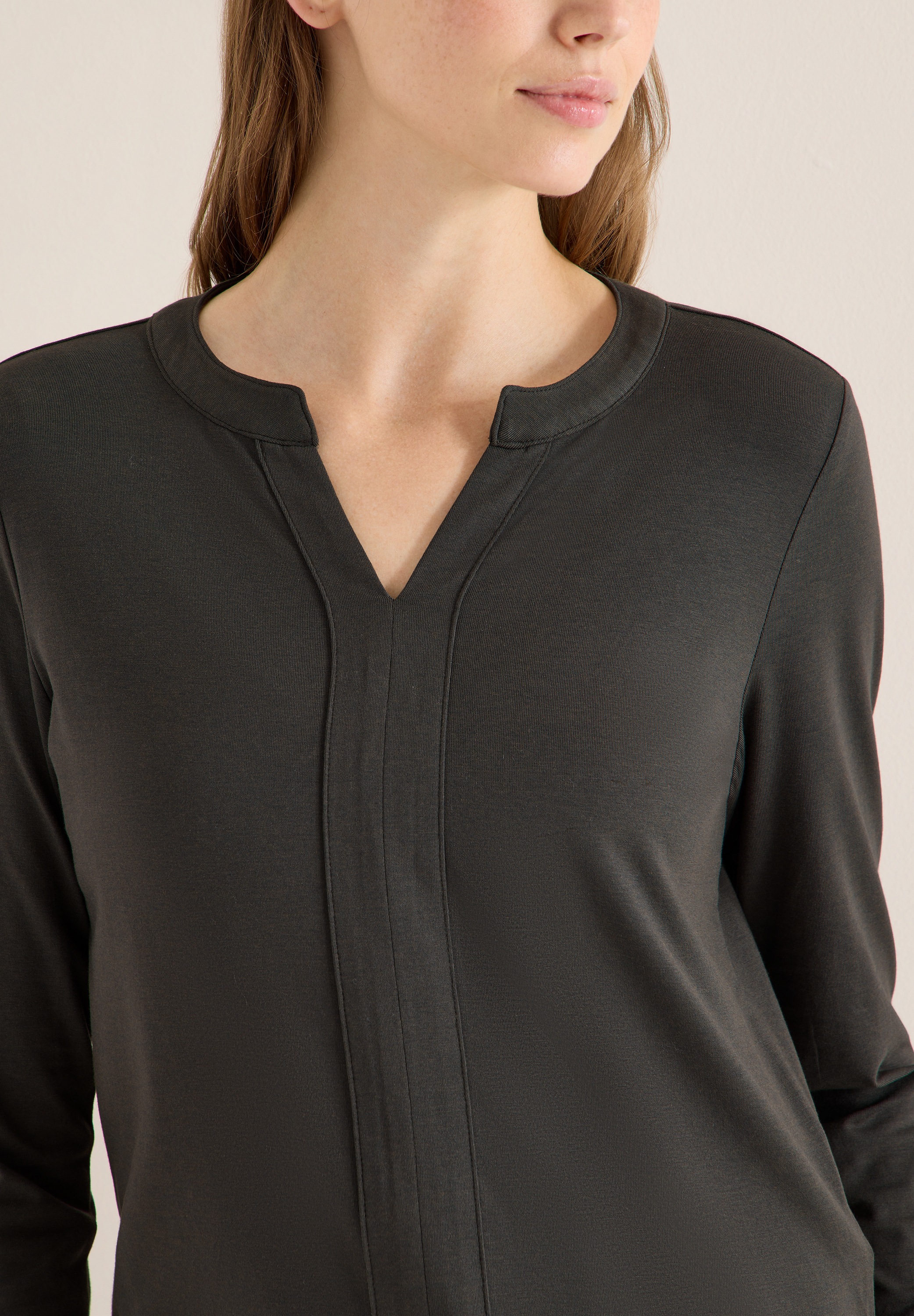 Cecil Langarmshirt aus Baumwolle mit Stretchante günstig online kaufen