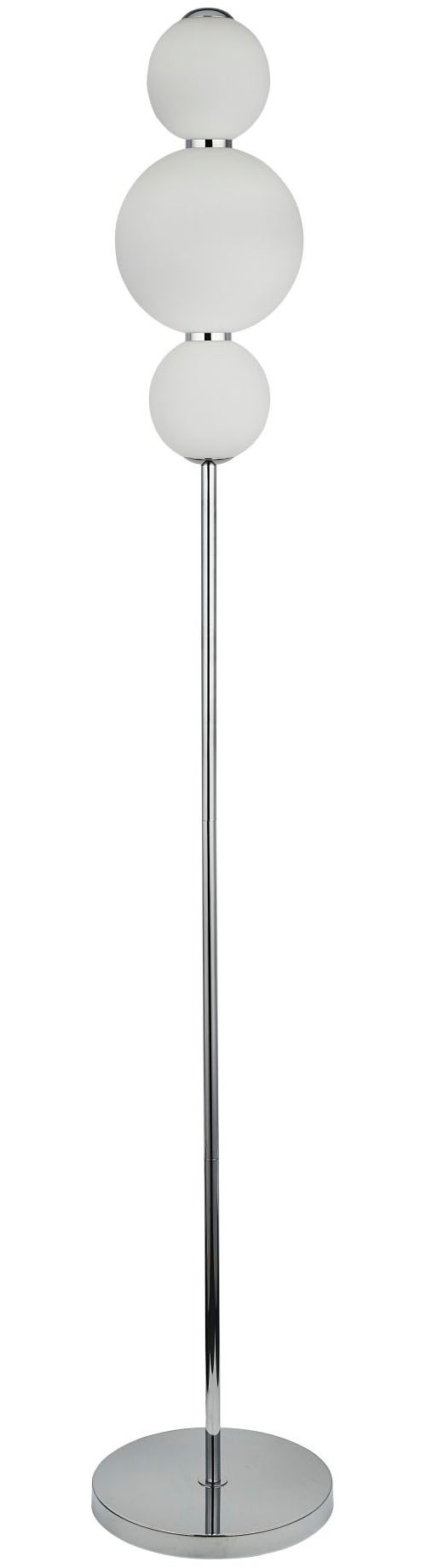 Searchlight Stehlampe »Snowball 3Lt Floor Lamp - Chrome Metal & Opal Glass Shade« LED-Modul 1 Stk. Warmweiß