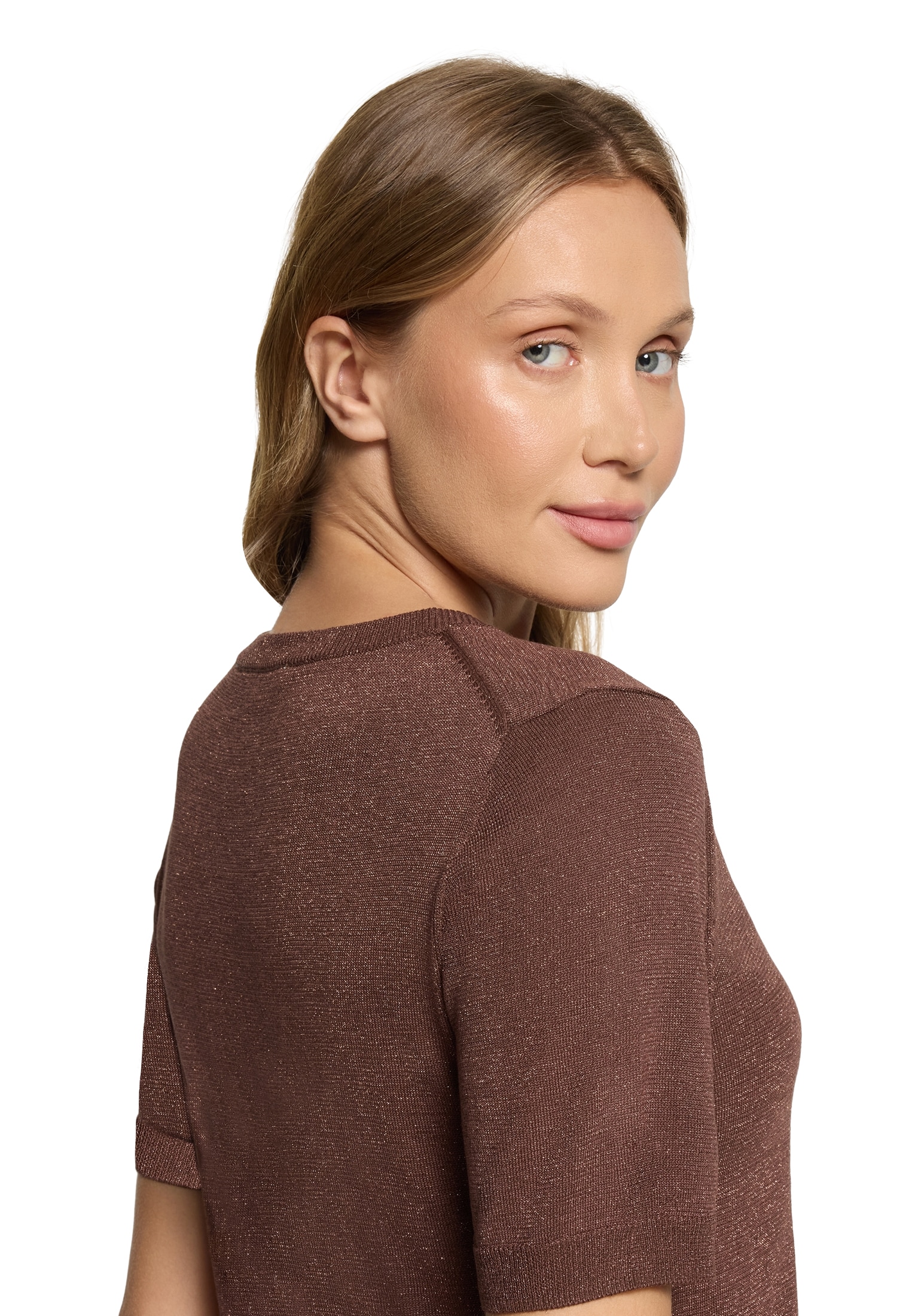 Betty&Co Kurzarmshirt »Damen mit Lurexfaden« 1