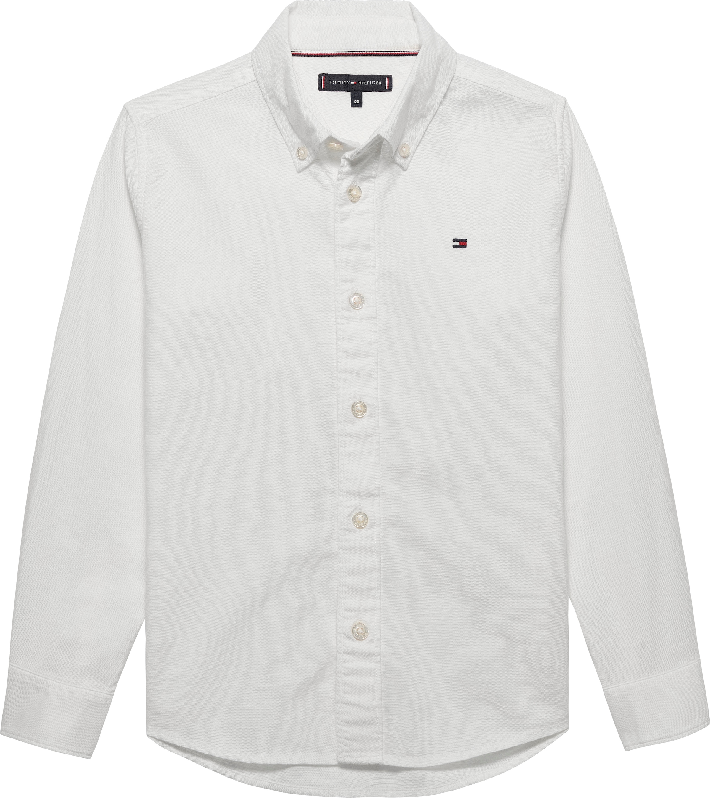 Tommy Hilfiger Langarmhemd »FLAG OXFORD SHIRT« Kinder bis 16 Jahre mit Button-Down-Kragen
