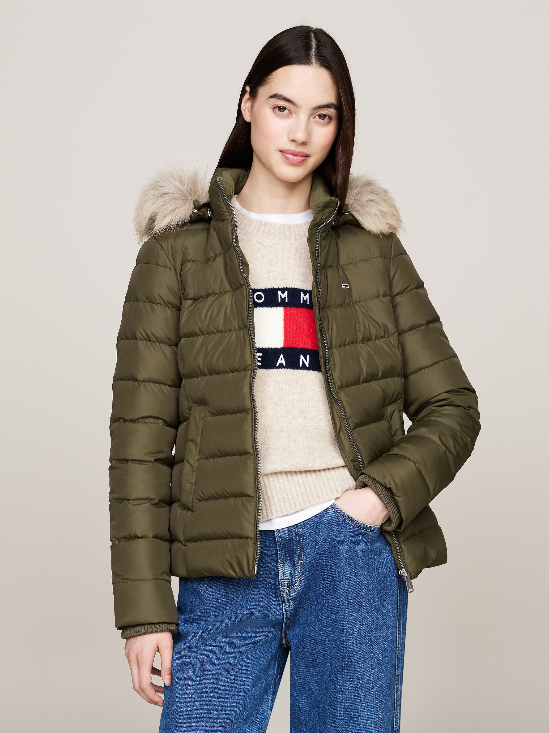 Tommy Jeans Curve Steppjacke "TJW BASIC HOODED DOWN JACKET EXT", mit Kapuze günstig online kaufen