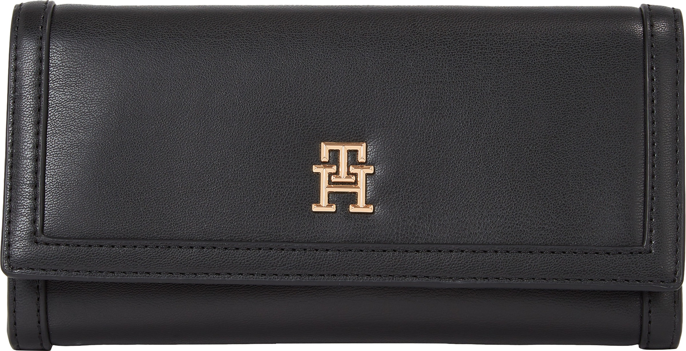 Tommy Hilfiger Geldbörse "TH CITY COMPACT L FLAP WALLET", mit goldenen Details