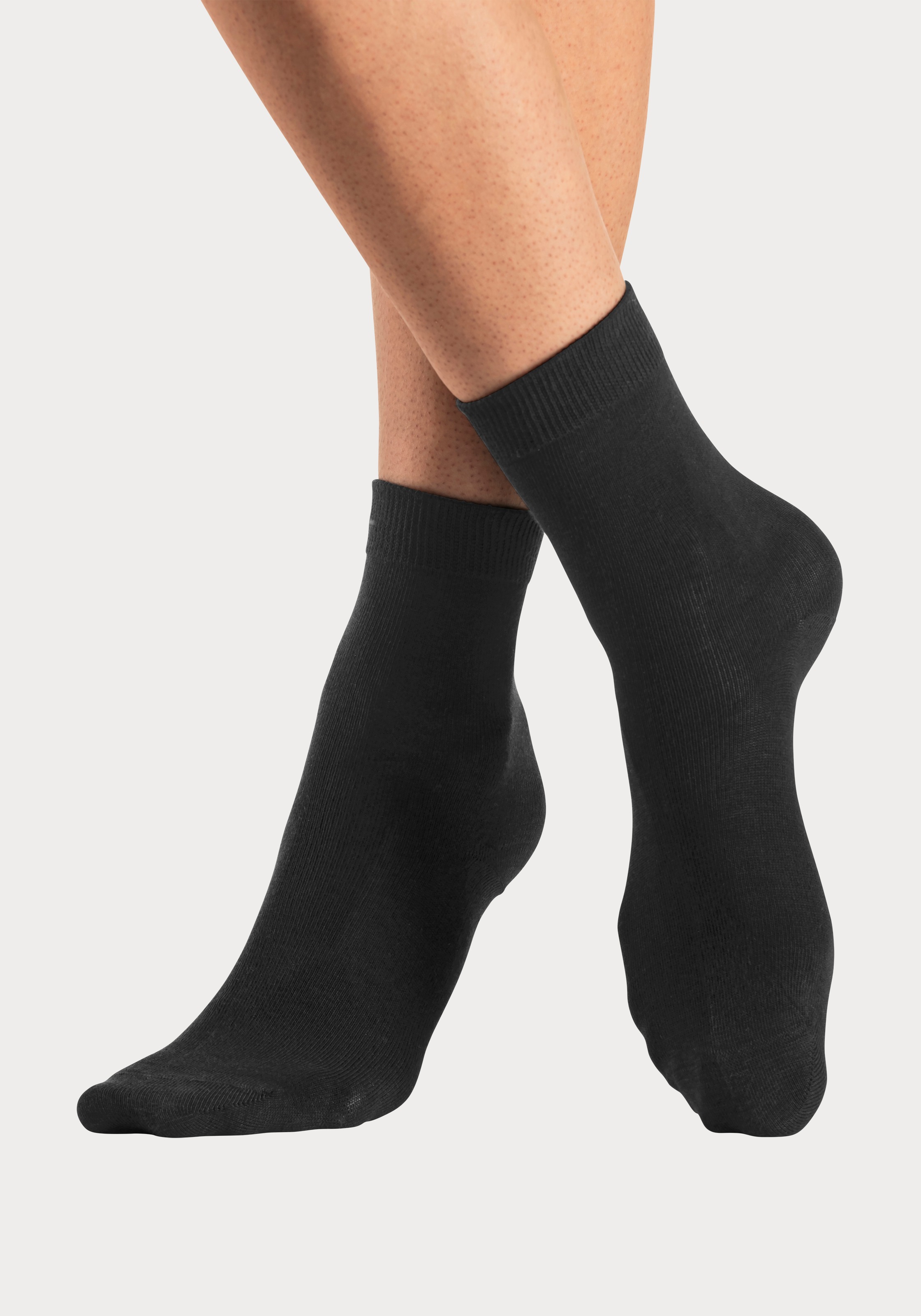 LASCANA Basicsocken, (Packung, 7 Paar), in bunten Melange-Farben