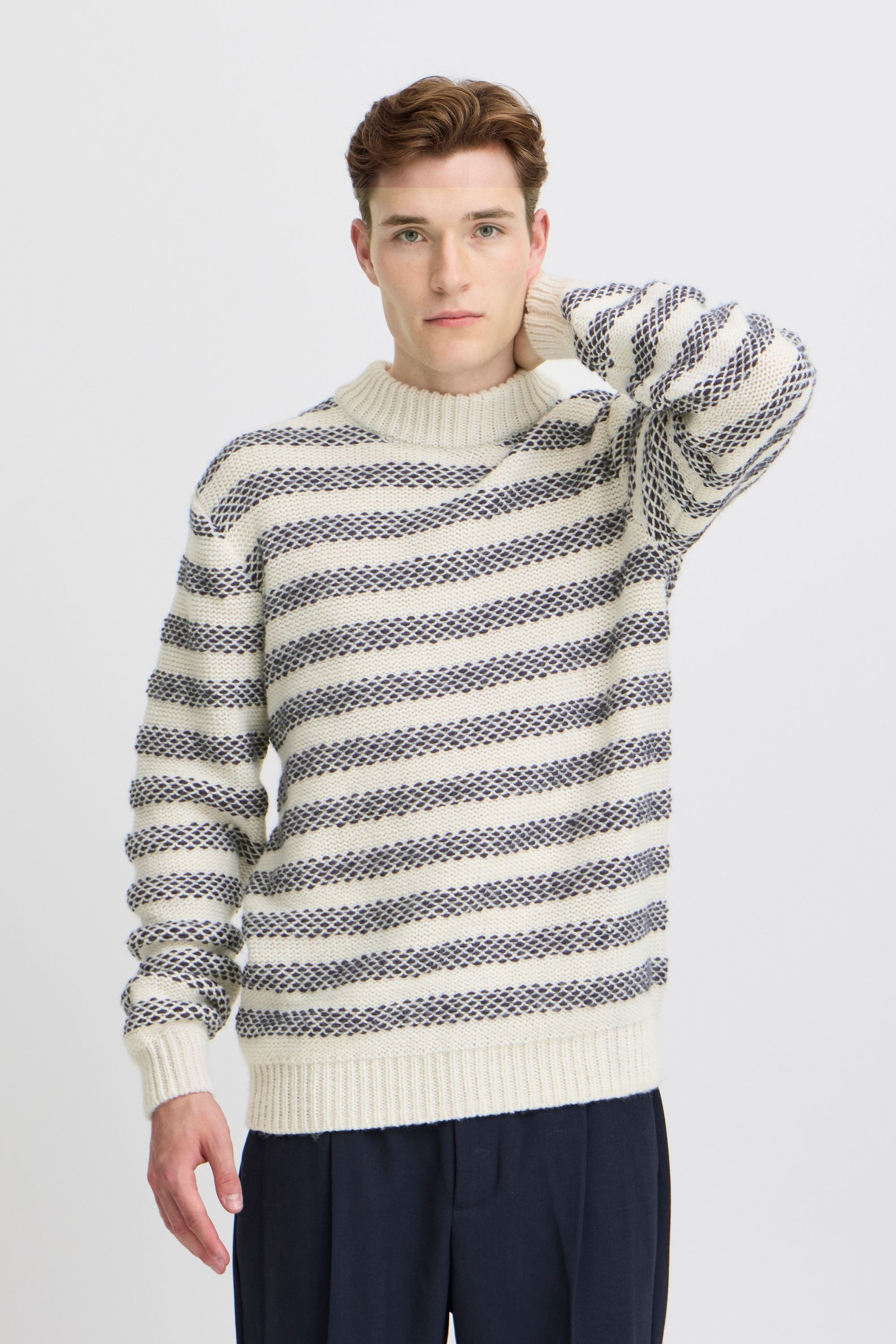 Thumbnail - Casual Friday Strickfleece-Pullover "Strickpullover CFKARL striped knit"