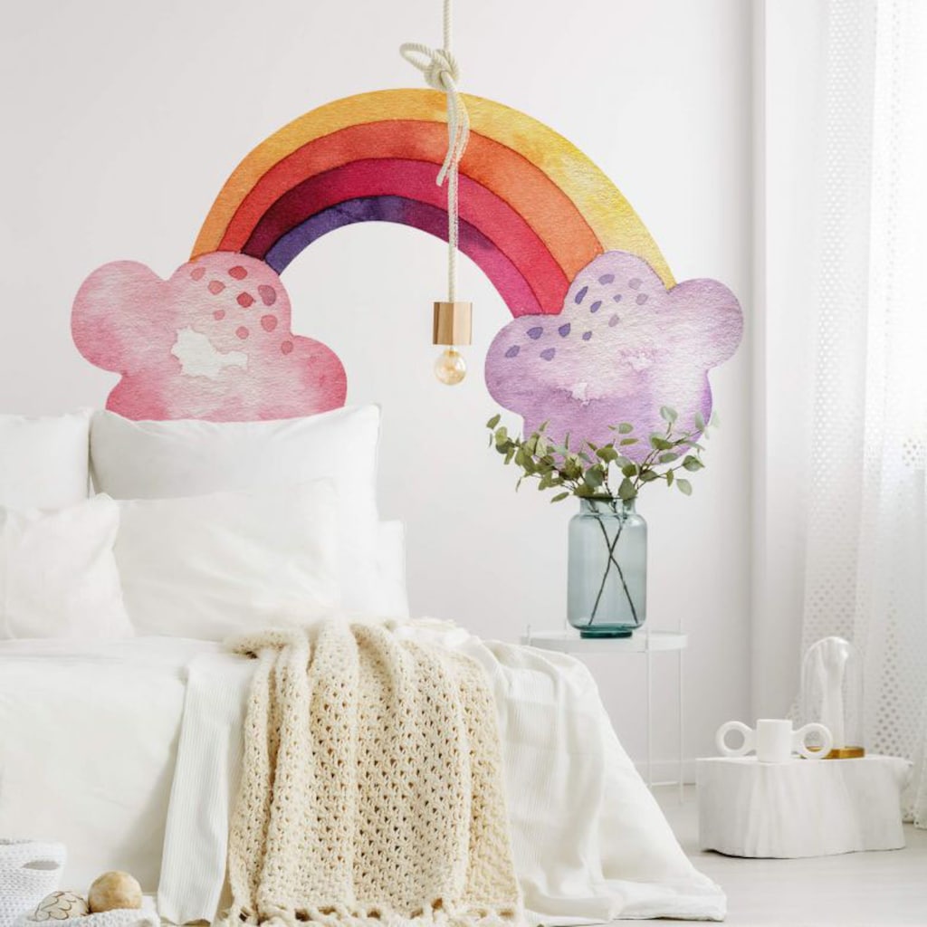 Wall-Art Wandtattoo »Bunter Regenbogen Wolken«, (1 St.)