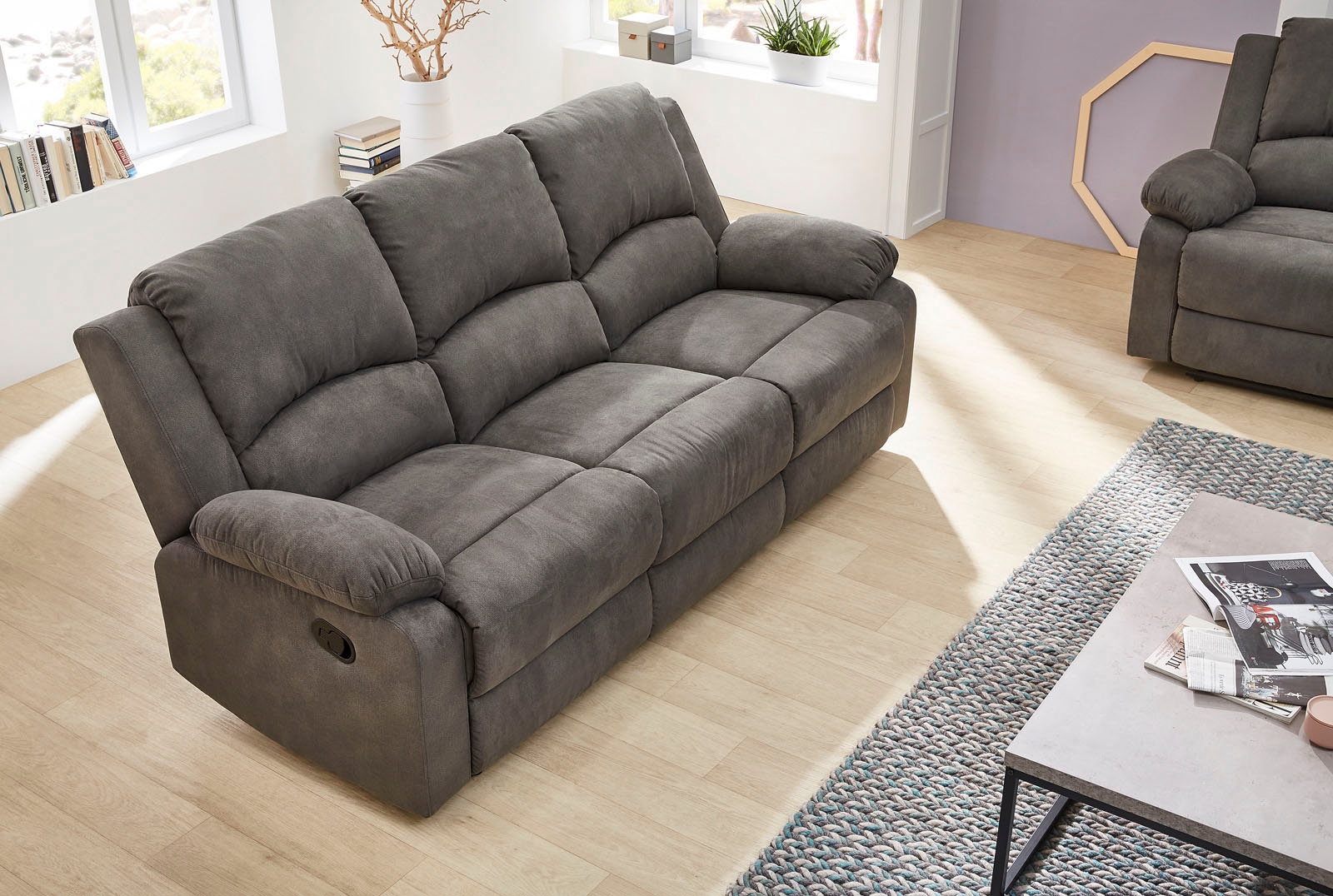Jockenhöfer Gruppe 3-Sitzer "Dakota, B: 204 cm, 2 Recliner-Sitze" Relaxfunktion, Liegefunktion, Tonnentaschenfederkern, hoher Komfort
