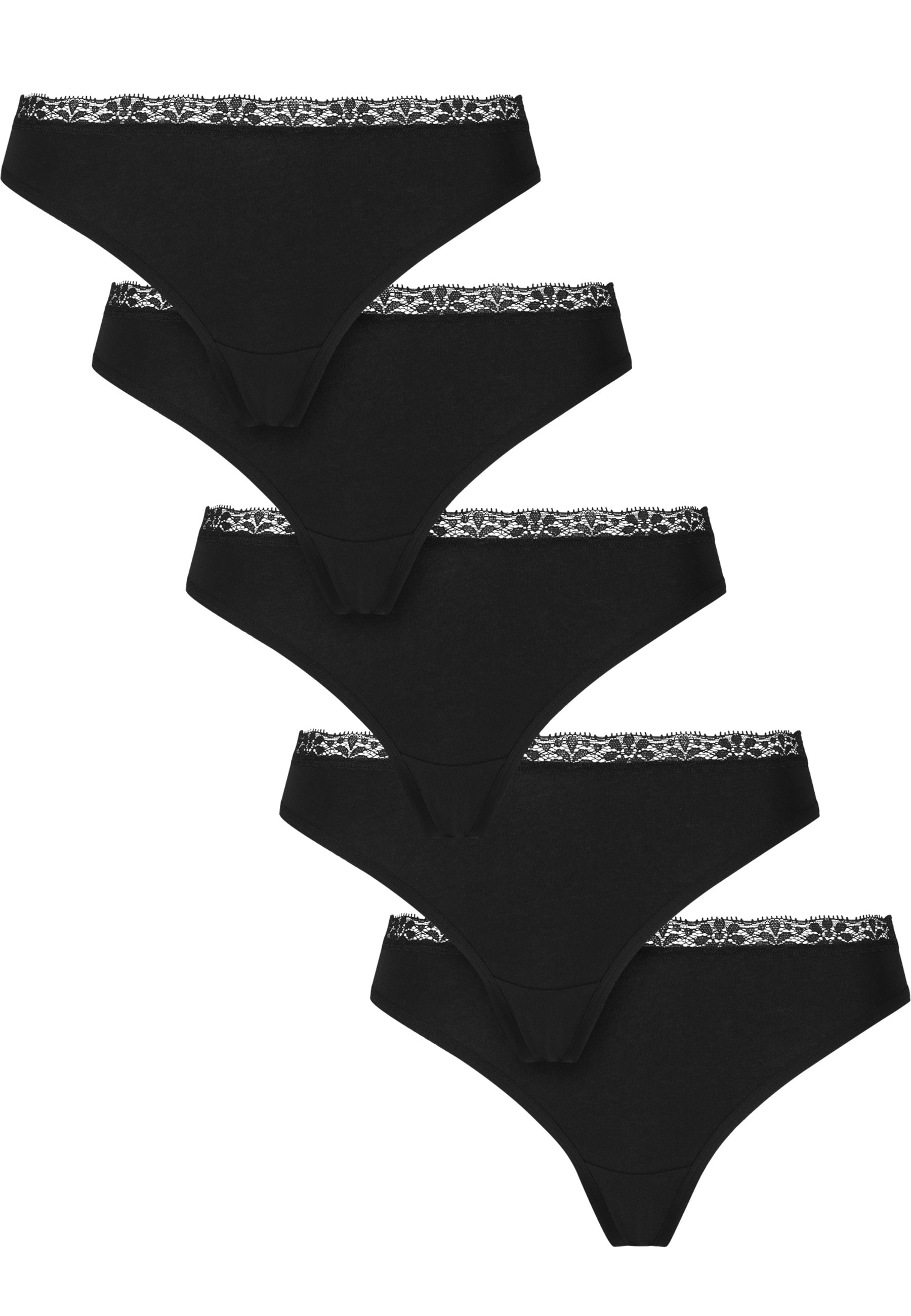 URBAN CLASSICS Panty »Urban Classics Ladies Basic Cotton Tanga Lace 5-Pack«