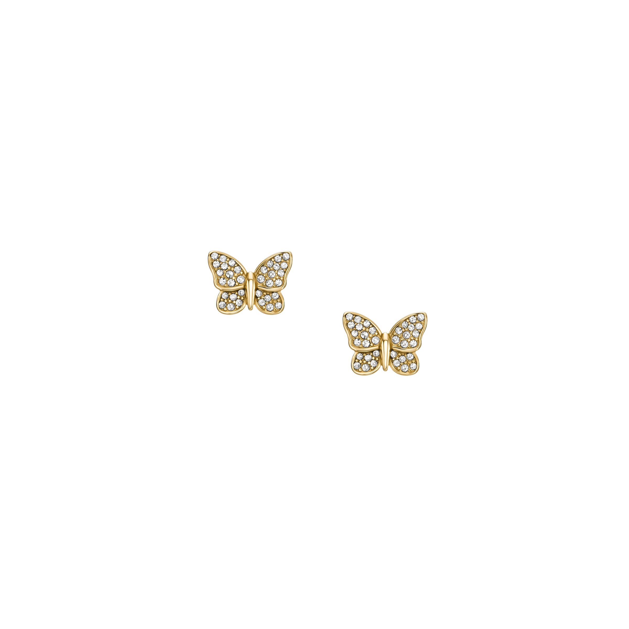 Fossil Paar Ohrstecker »Schmuck Geschenk Edelstahl SUTTON Schmetterling«, mit Glasstein