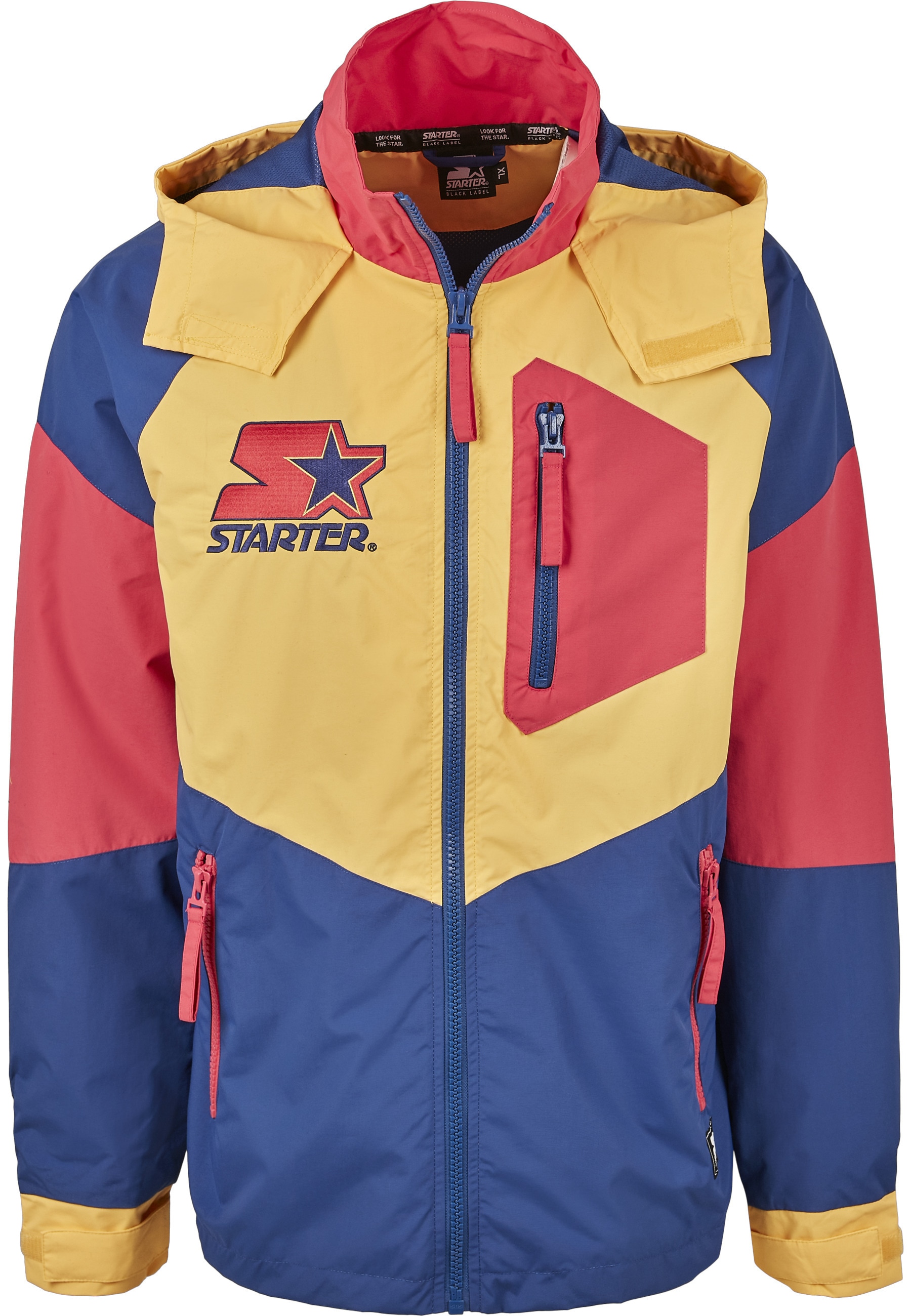 Starter Black Label Anorak "Starter Black Label Herren Starter Multicolored Logo Jacket" 1 Stk. tlg. mit Kapuze
