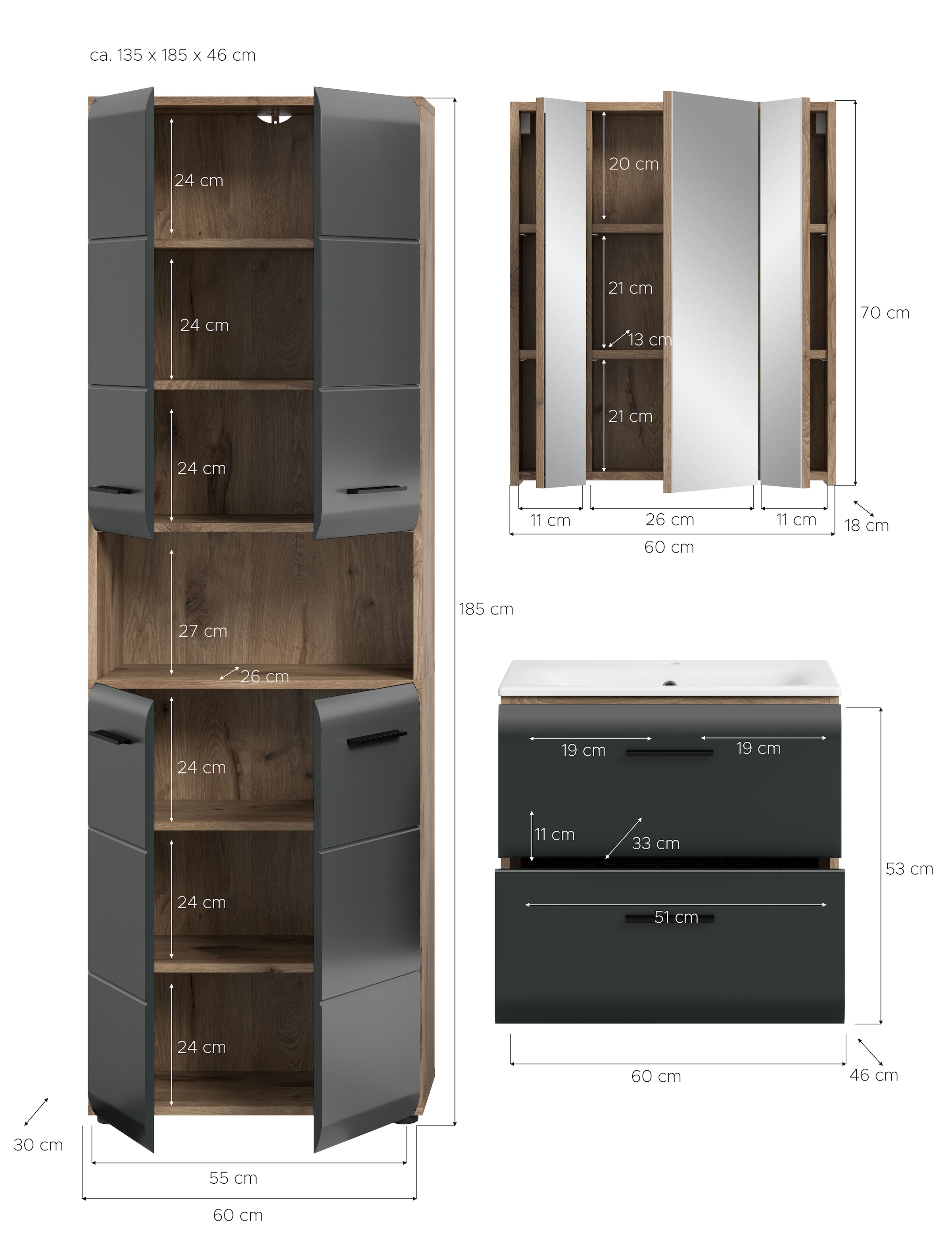 INOSIGN Badezimmer-Set Set, 4 Stk. tlg.
