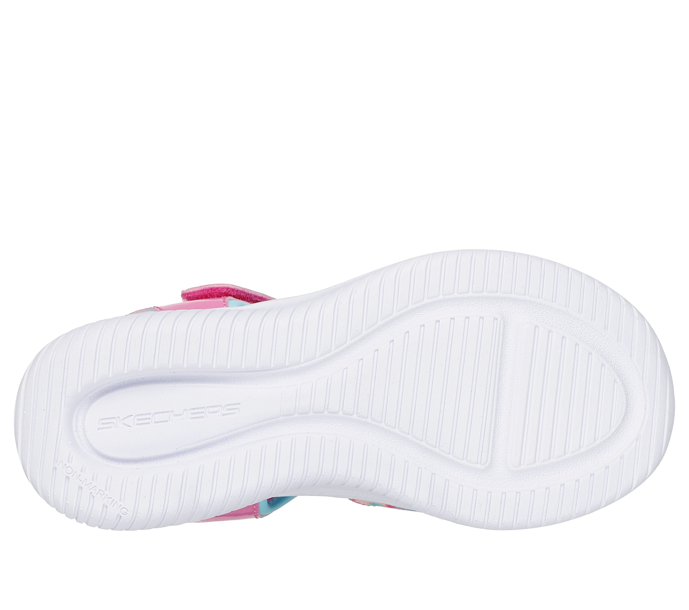 Sandale SKECHERS "JUMPSTERS SANDAL", Mädchen, Gr. 28, pink, multi, Lederimitat, Glitzer, Schuhe Sandale, Sommerschuh mit Klettverschluss, Größenschablone zum Download 2