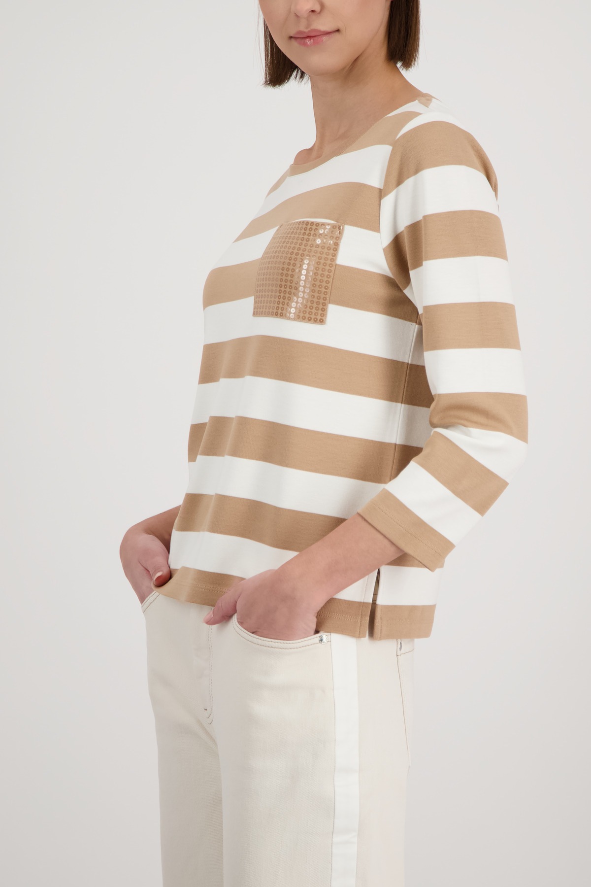 Monari Sweatshirt "Sweatshirt Ringel + Schmuck", Regular fit mit Streifen günstig online kaufen