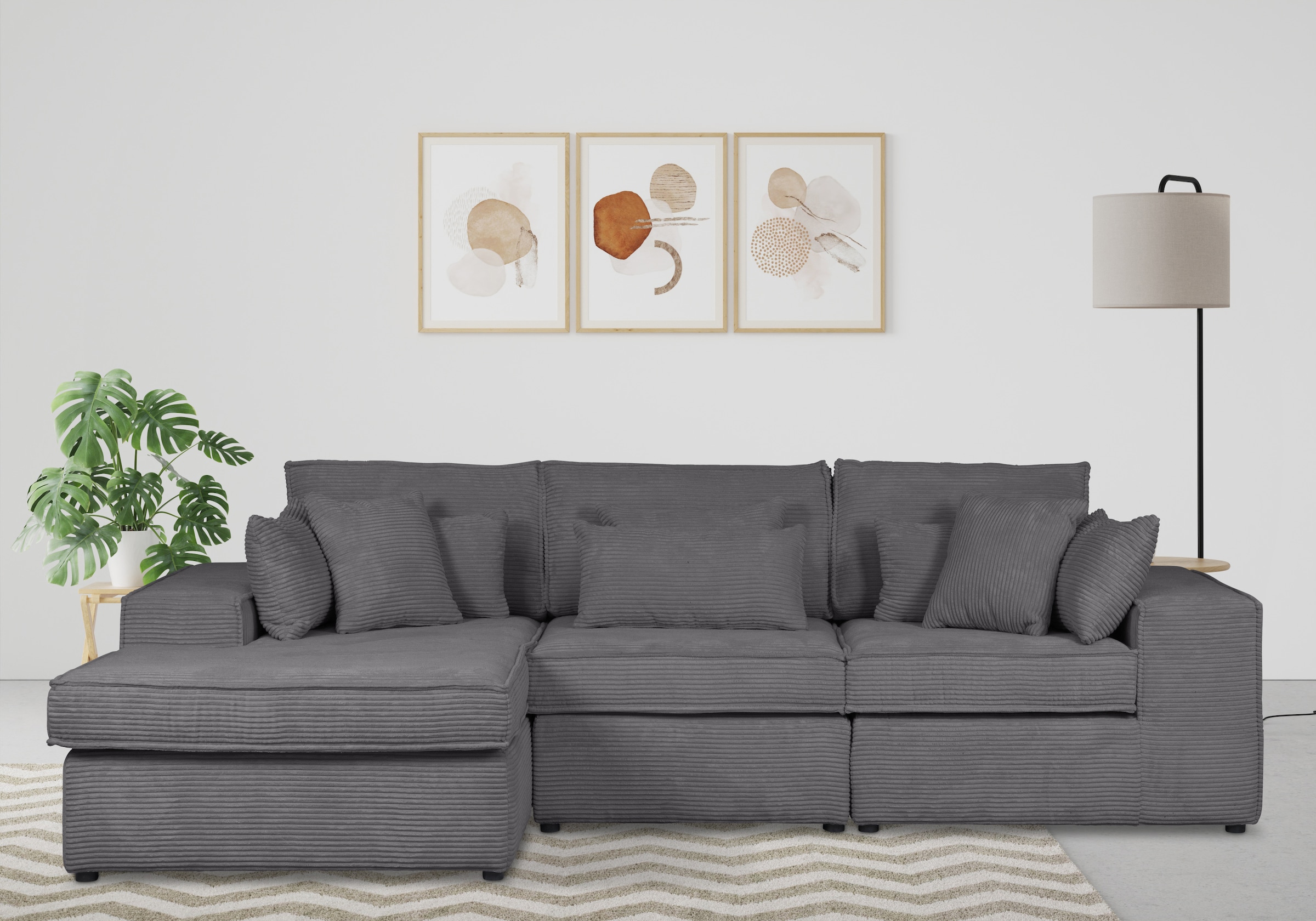 OTTO home Ecksofa "Florid L-Form" 3 Teile, bestehend aus Modulen, viele Bez günstig online kaufen