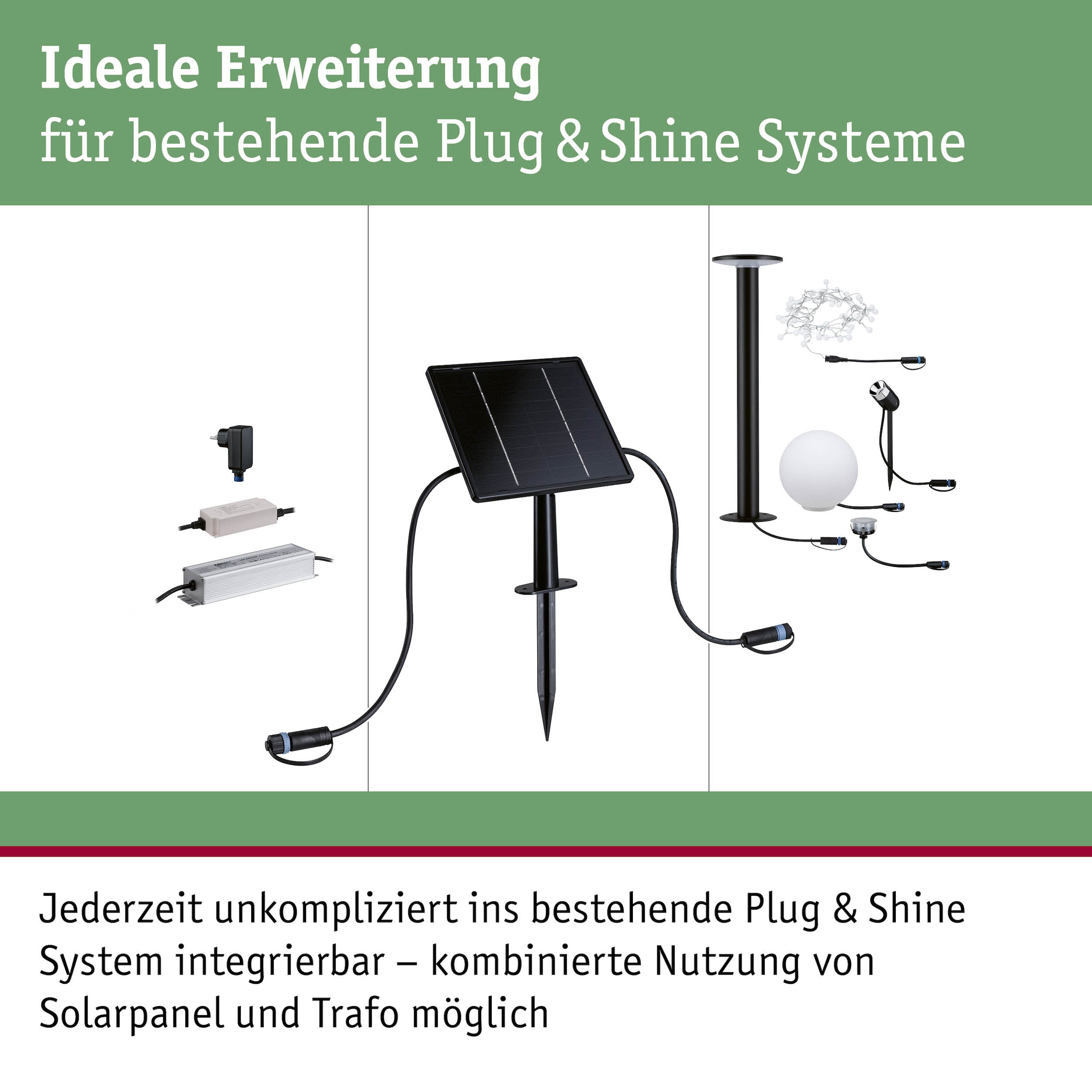 Paulmann Verteiler »IP44 24V max. 21W Anthrazit« 1 Stk. tlg. Solar, Dämmerungssensors