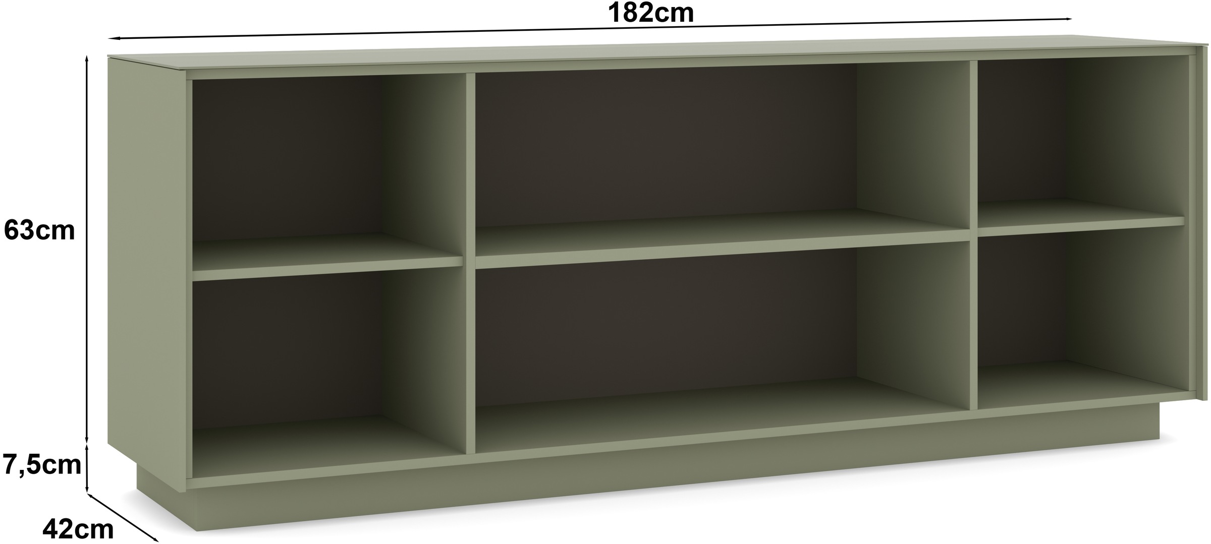 set one by Musterring Lowboard »Reno« 1 Stk. tlg. Mit Sockel in diversen Farben, 71 cm Höhe & Farbauswahl