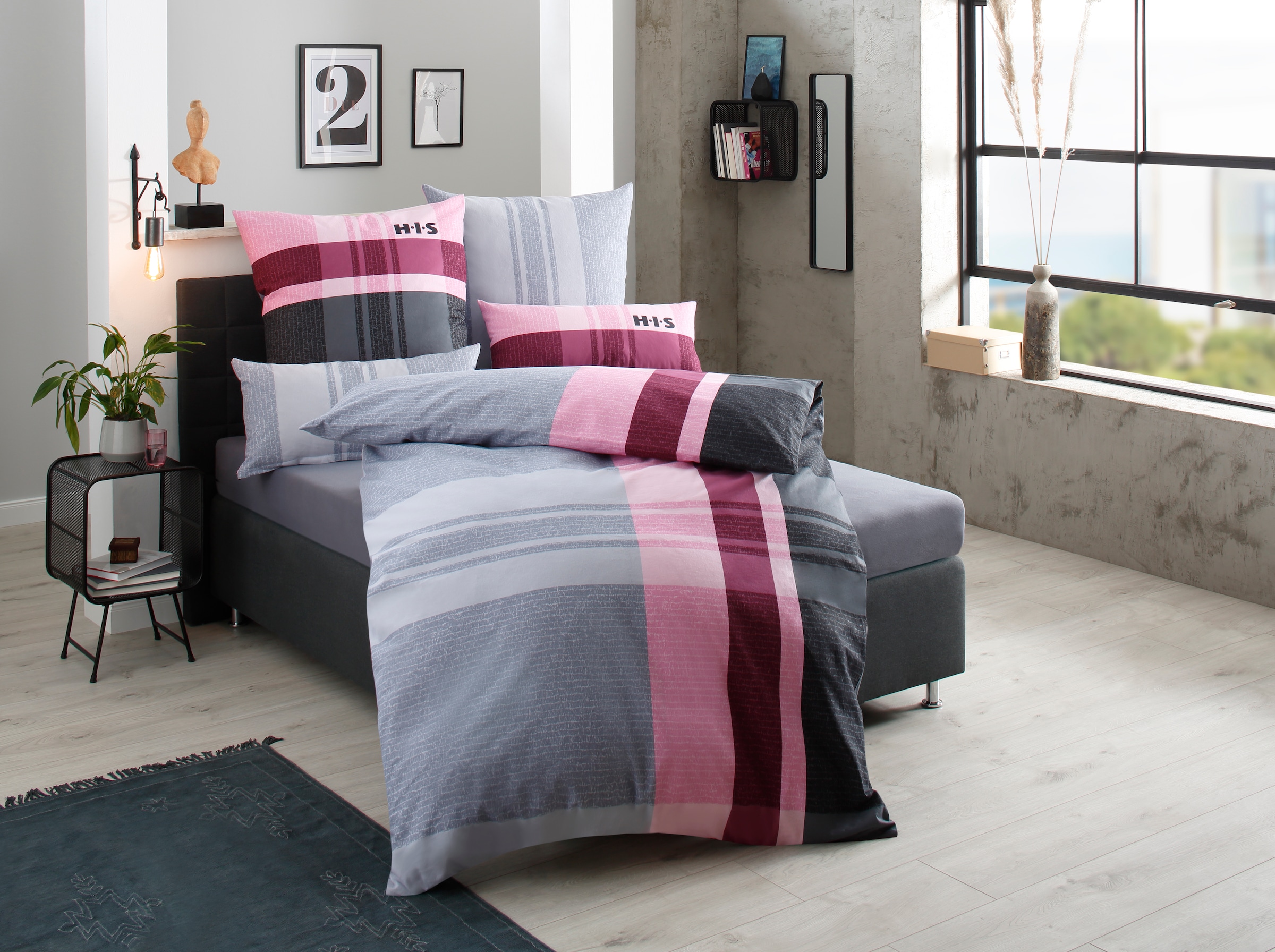 »Pascal«, Bettwäsche 100% in Kopfkissenbezug Africa, made Cotton H.I.S Baumwolle, und mit in aus Reißverschluss, BAUR unterstützt Biber (Flanell) zertifiziert die tlg.), Bett- Initiative bestellen | Made Green (2 Qualität, Set Bettwäsche