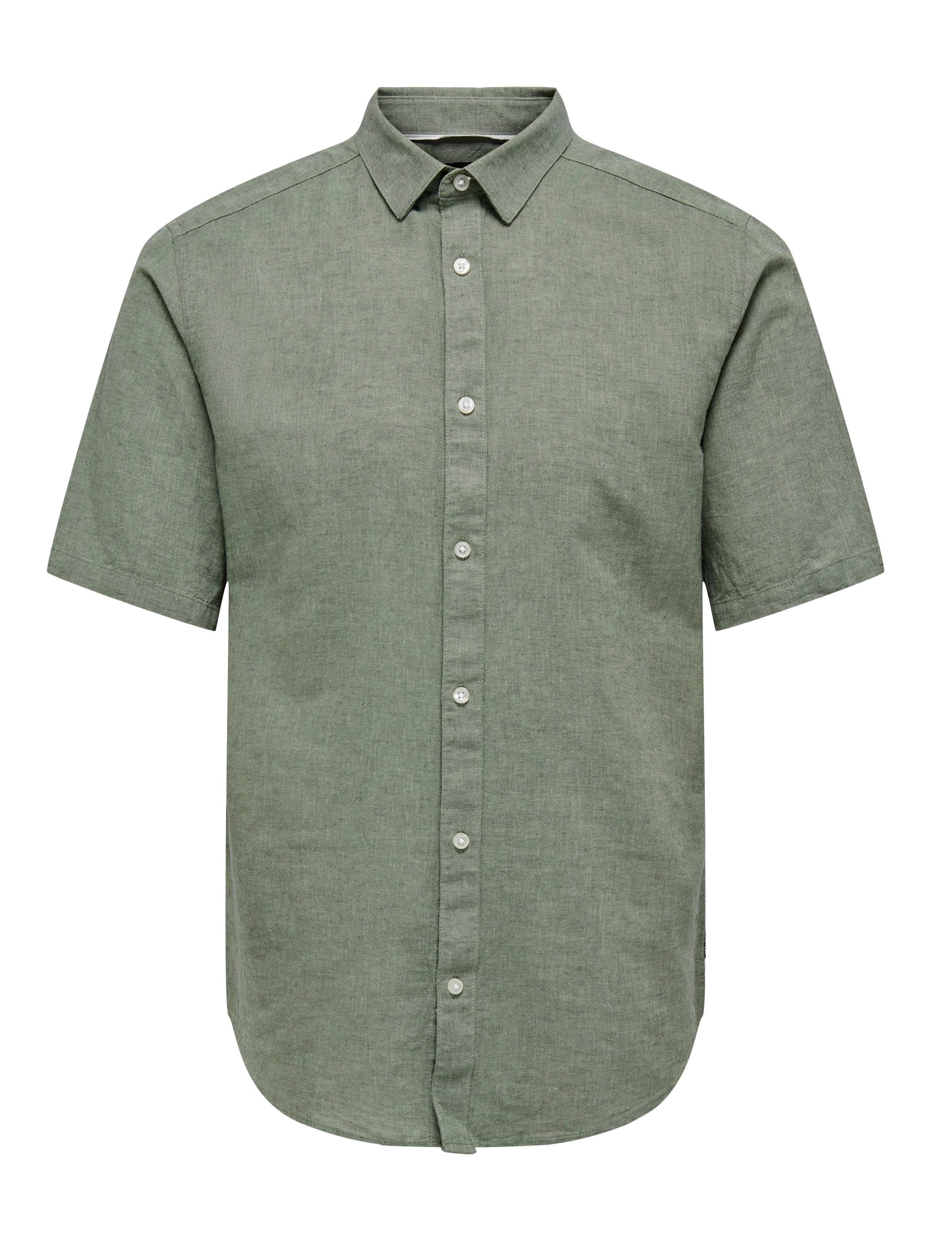 ONLY & SONS Kurzarmhemd »ONSCAIDEN SS SOLID LINEN SHIRT NOOS«