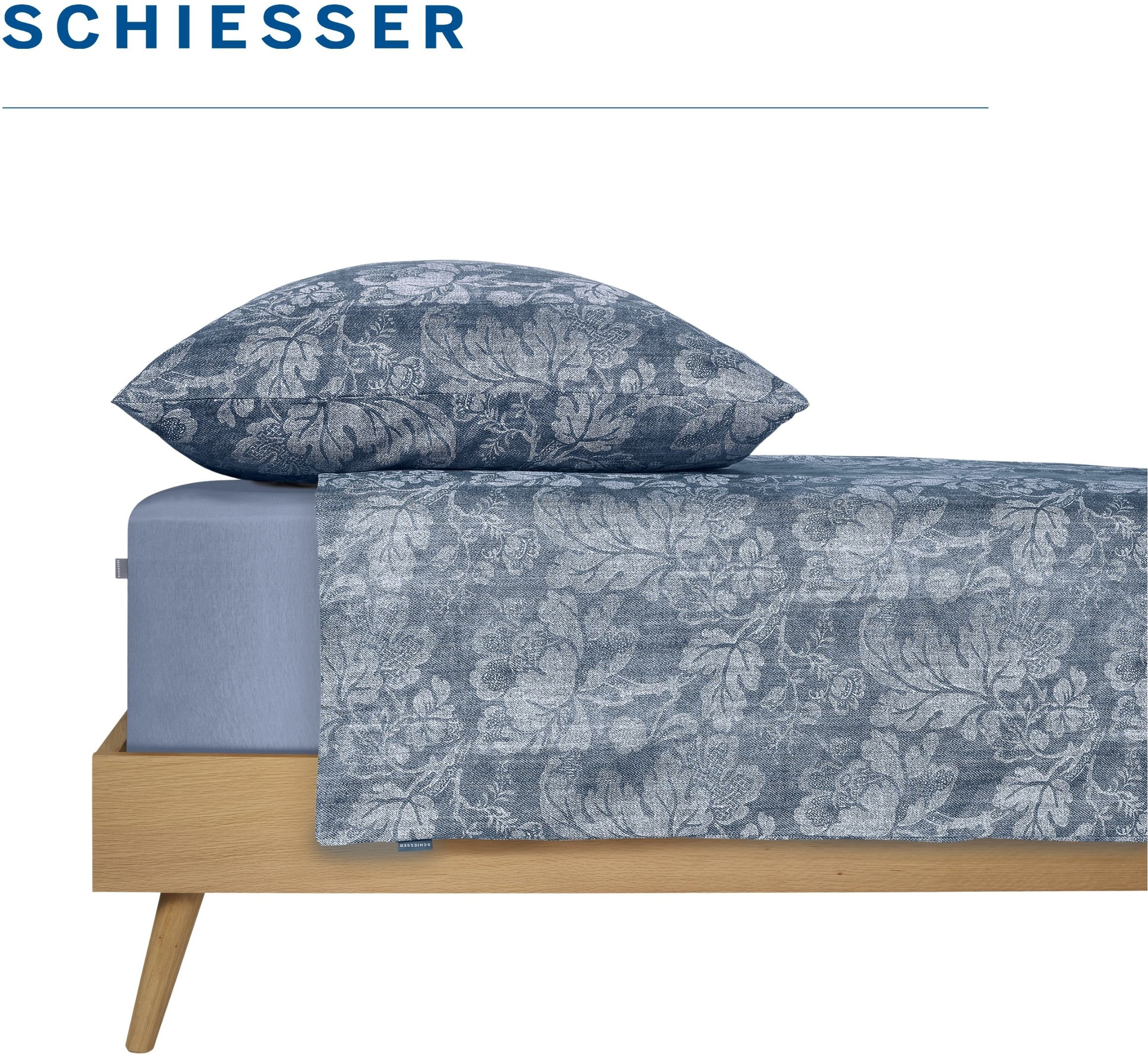 Schiesser Bettwäsche »Missy aus reiner Baumwolle in Renforcé-Qualität mit Blattmuster« 2 Stk. OEKO-TEX® MADE IN GREEN