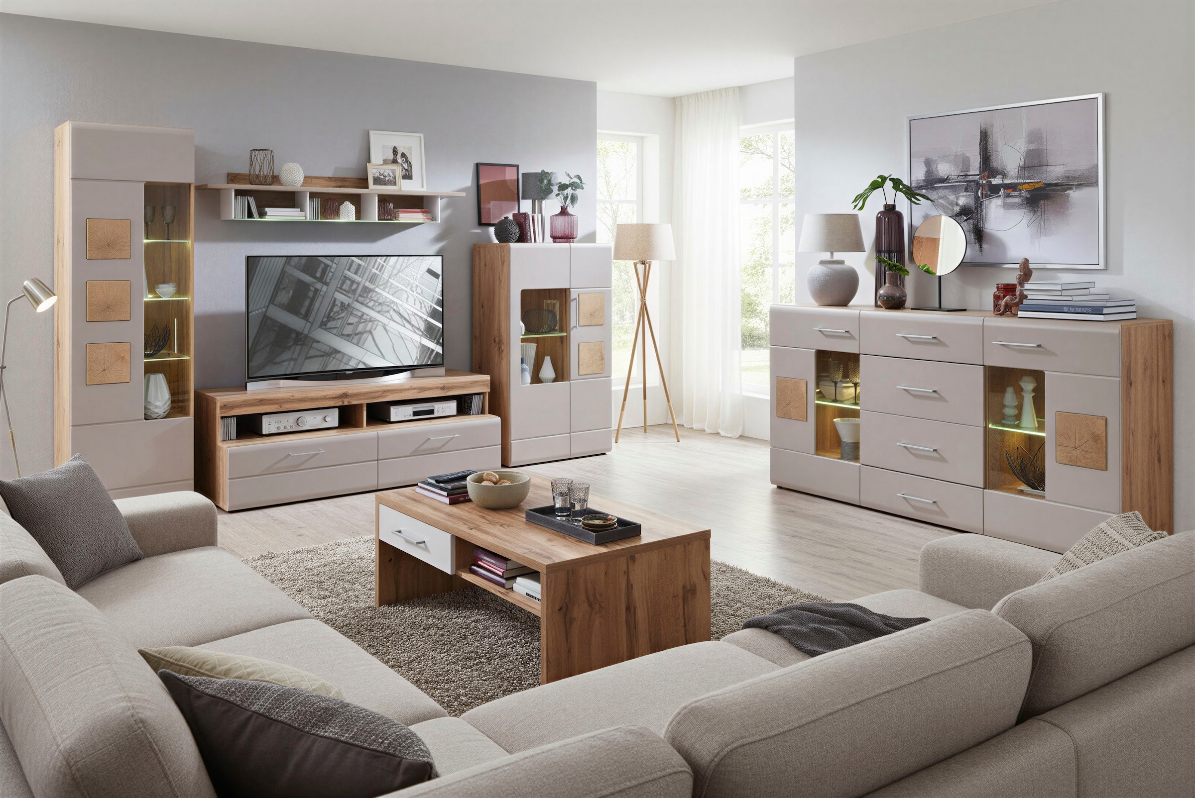 Innostyle Sideboard »Sideboard SINFONIE, 170/94/40 cm BxHxT« 1 Stk. tlg. 2 türig, 4 Schubkästen, LED-Beleuchtung, Soft-Close
