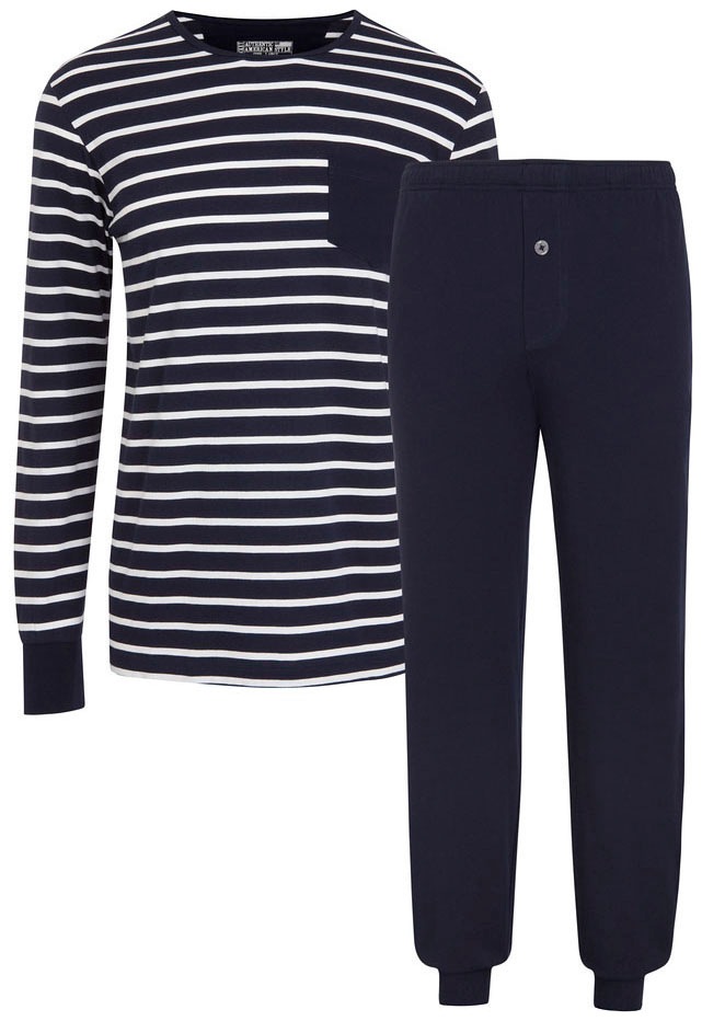 Jockey Pyjama "Cotton Nautical Stripe Pyjama 1/1 Knit", (2 tlg.), Brusttasc günstig online kaufen