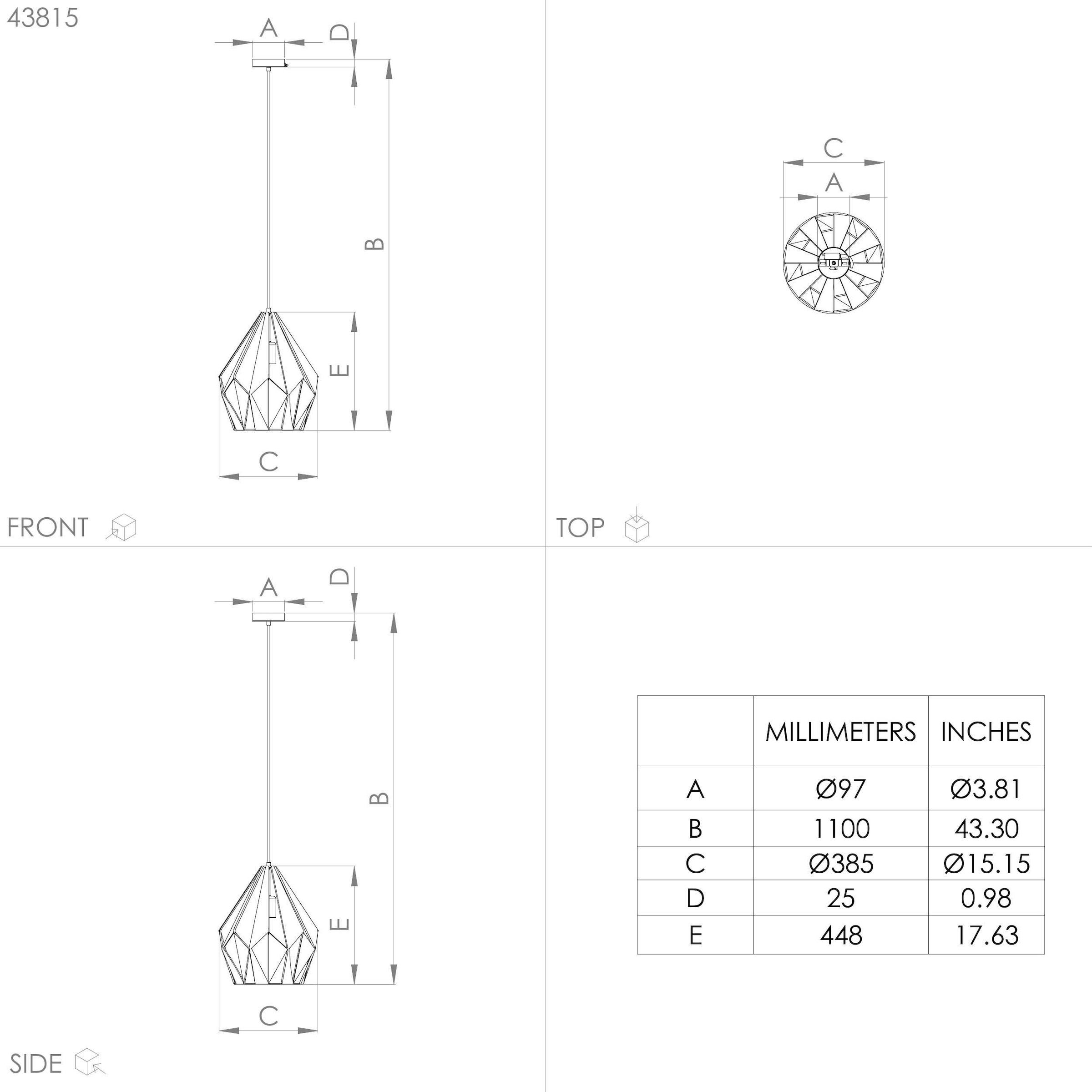 EGLO Hängeleuchte »CARLTON Pendellampe, Stahl, E27, Hängelampe, Vintage, Esszimmerlampe«, Leuchtmittel E27 | Leuchtmittel wechselbar-ohne Leuchtmittel, Hängeleuchte, H110 x Ø38,5 cm, goldfarben, 1X60W exkl.