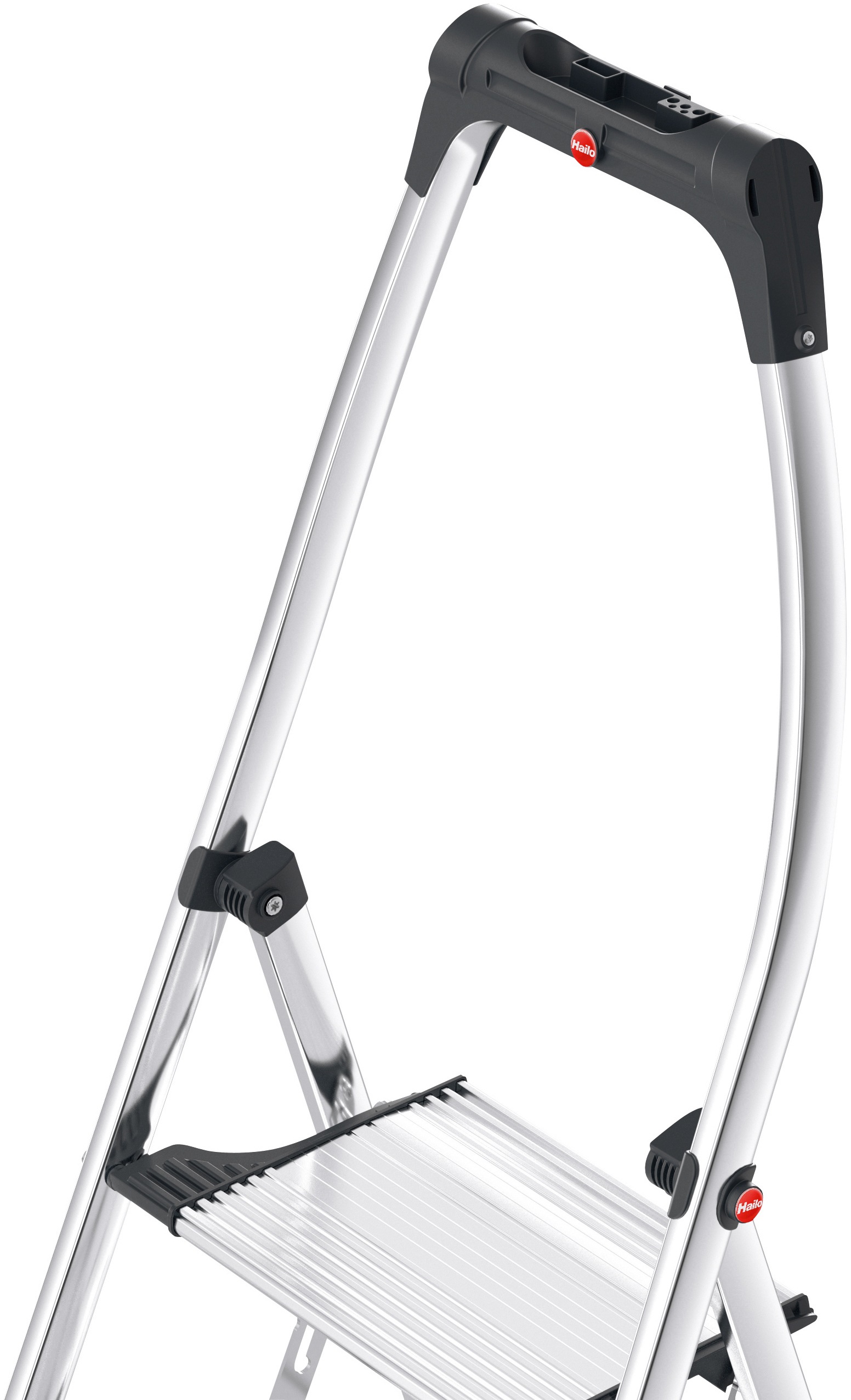 Thumbnail - Hailo Klapptritt "Trittleiter - K100 TopLine, aus Aluminuim und Kunststoff" Treppenförmige Stufen-Anordnung für schienbe...