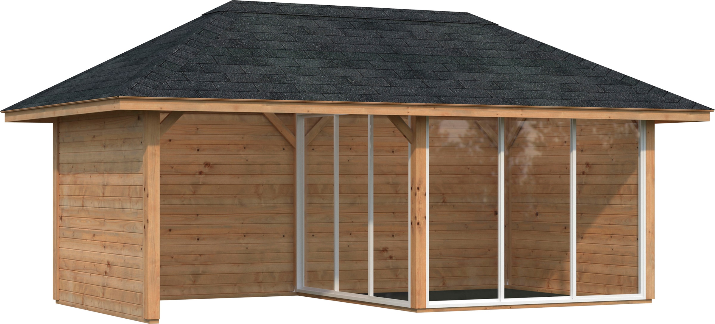 Palmako Holzpavillon "Bianca 16,6 m² Set 6", BxTxH: 588x300x323 cm