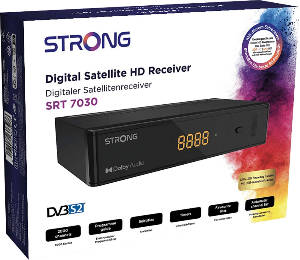 Strong Satellitenreceiver »SRT 7030«, (USB PVR Ready-Time-Shift-Automatischer Sendersuchlauf-EPG (elektronische Programmzeitschrift)-Kindersicherung)