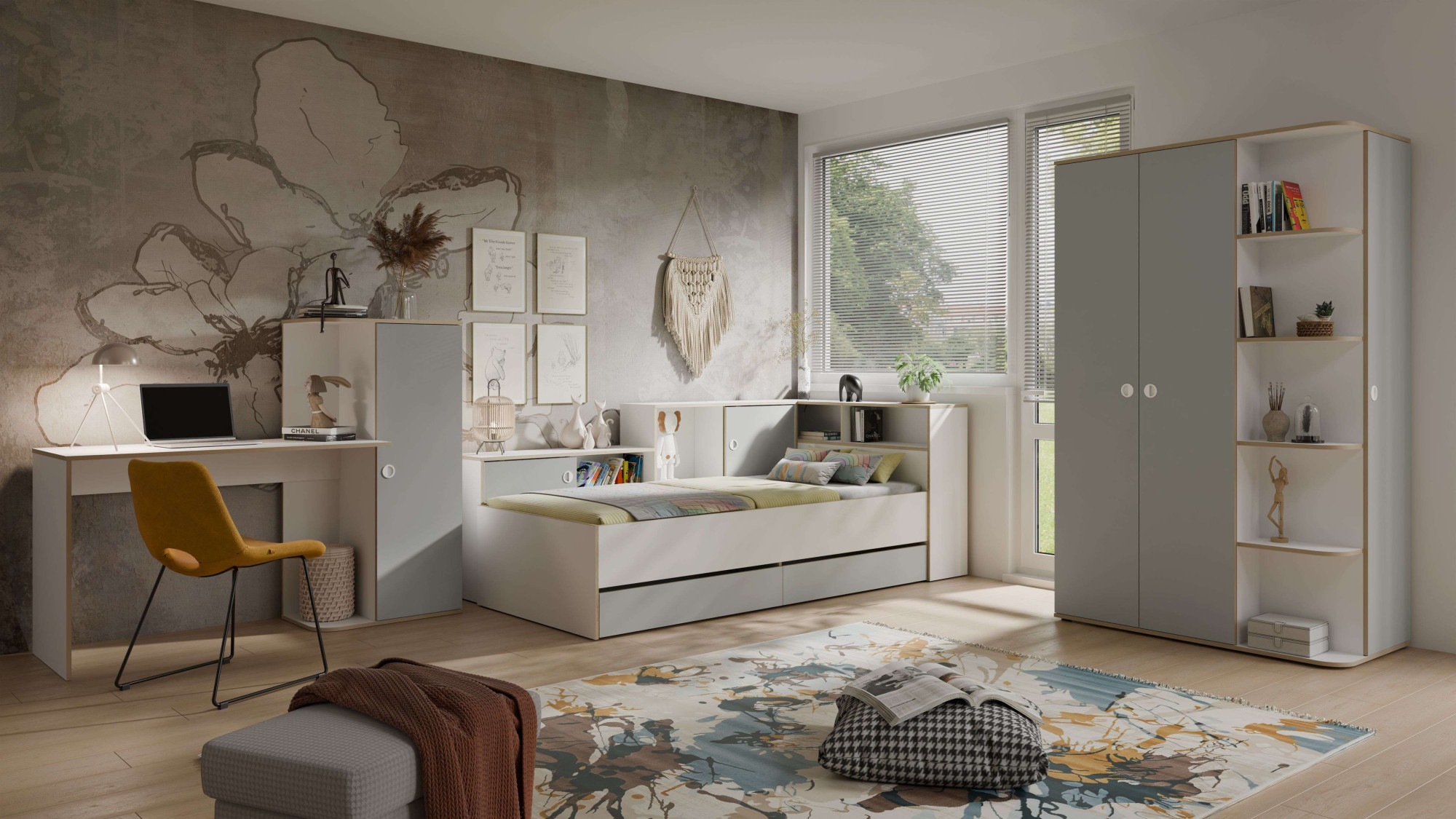 Home affaire Jugendbett "ELLETE Stauraumbett 90x200 cm, Maße B/T/H: 231,5/1 günstig online kaufen