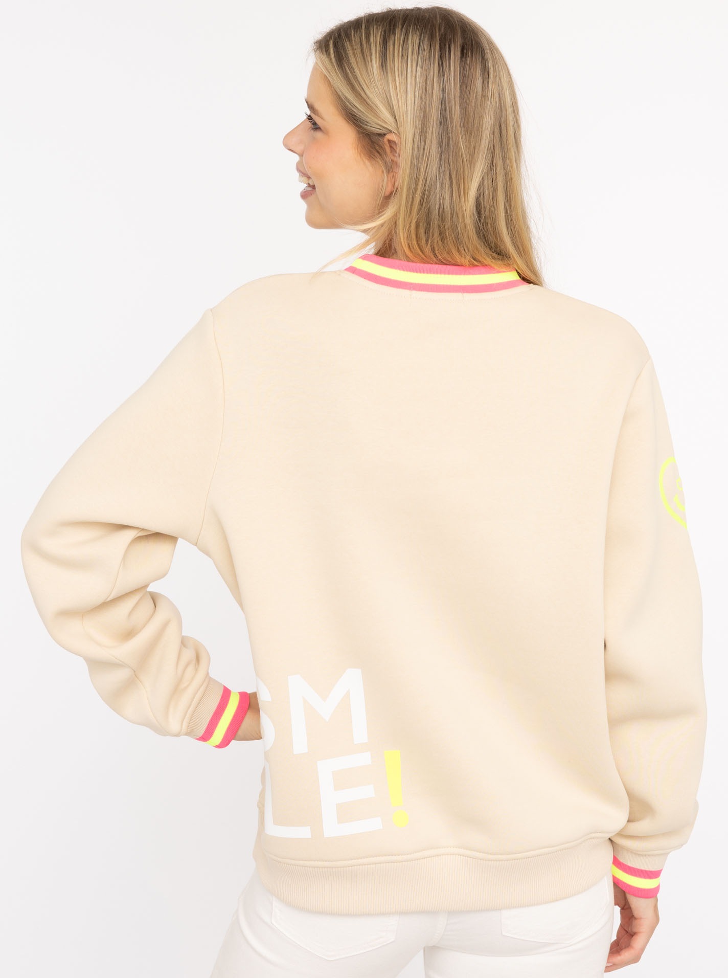 Zwillingsherz Sweatshirt ""Alissa"", mit SMILE PRINT, Kontrastbündchen, ges günstig online kaufen