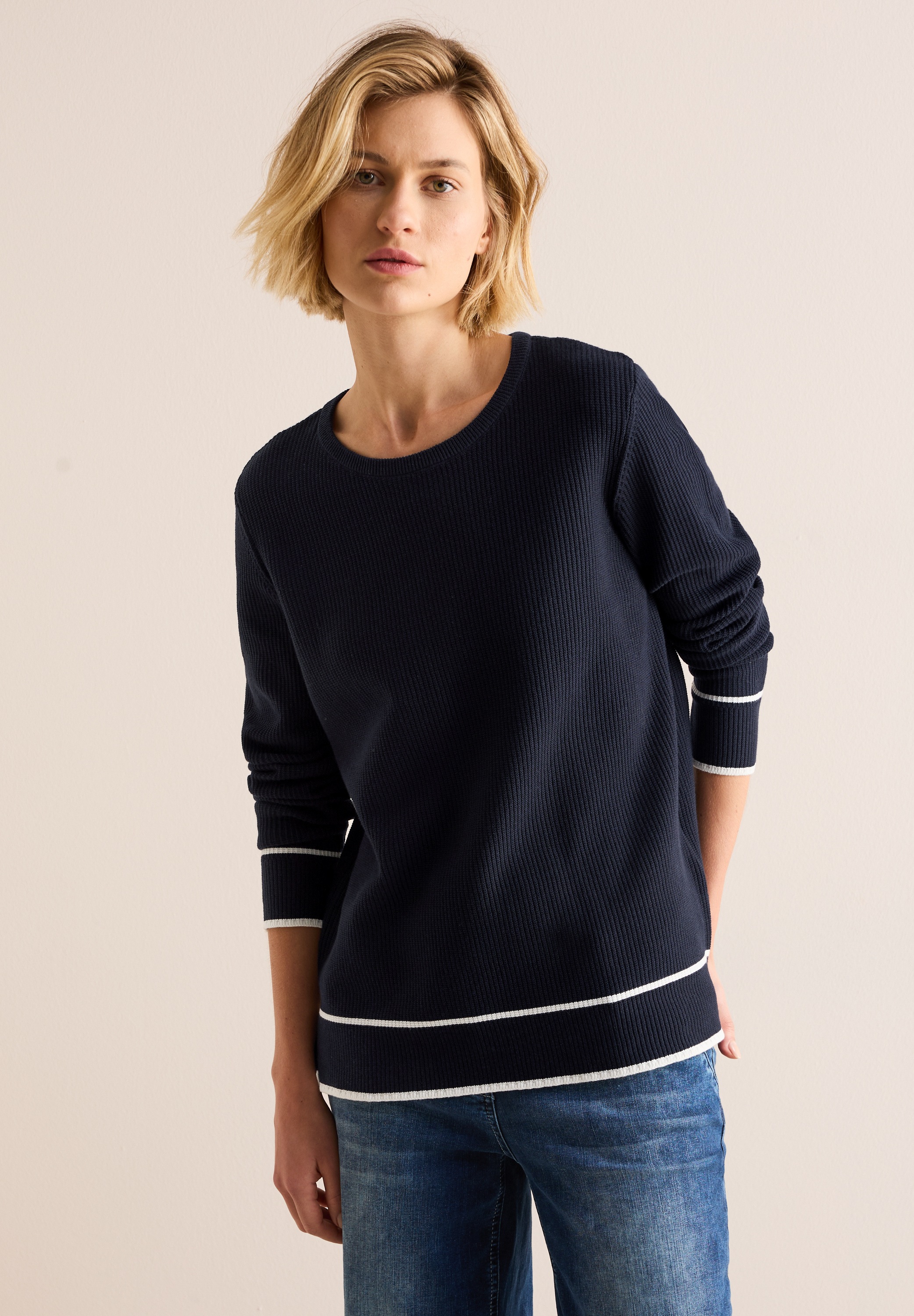STREET ONE Strickpullover, aus Feinstrick