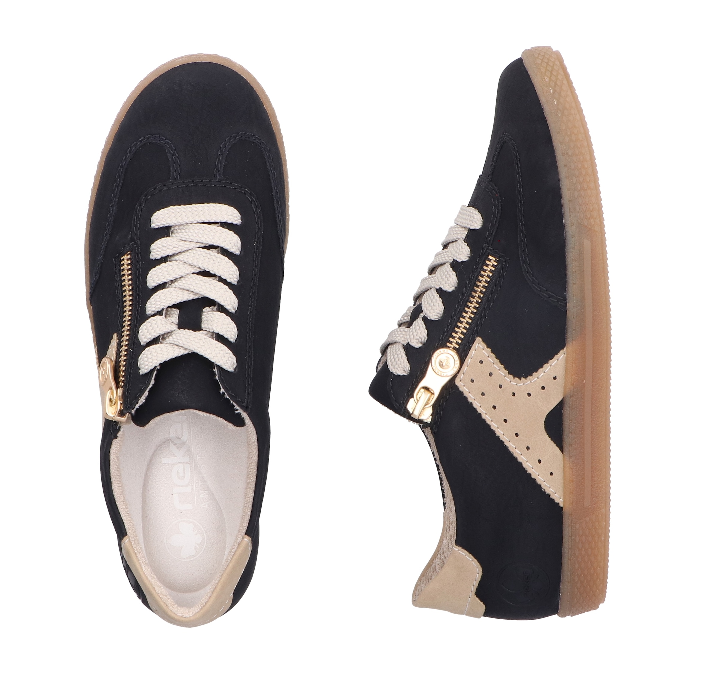 Rieker Sneaker, Halbschuh, Freizeitschuh, Schnürschuh mit Reißverschluss