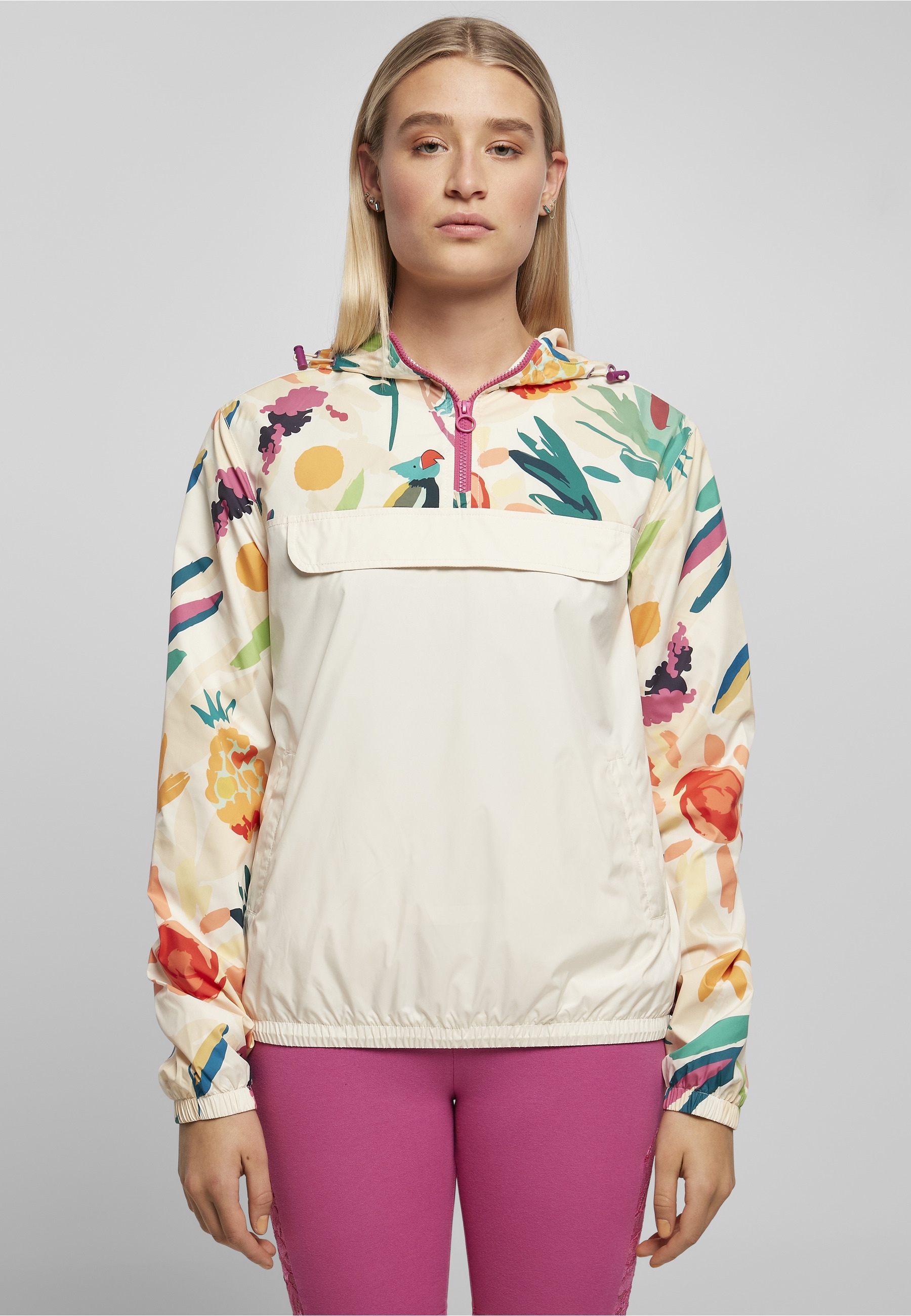 URBAN CLASSICS Langmantel »Urban Classics Damen Ladies Mixed Pull Over Jacket«