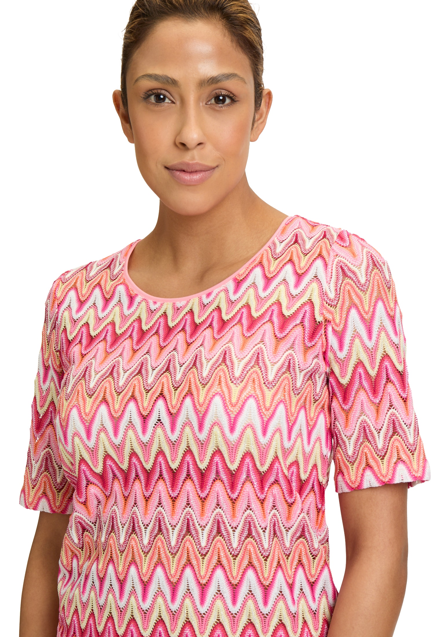 Betty Barclay Kurzarmshirt »Betty Barclay Damen Spitzenshirt mit Rippbündchen«, (1 tlg.), Spitze