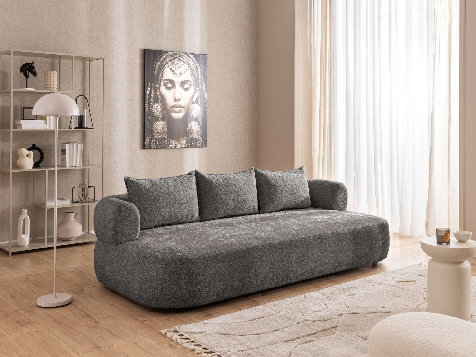 Home affaire Big-Sofa »LUSSAC 4-Sitzer Design-Sofa mit Zierkissen, Maße B/T/H: 242/123/78 cm« hoher Sitzkomfort und modernes Design, Sofa ohne Bettfunktion