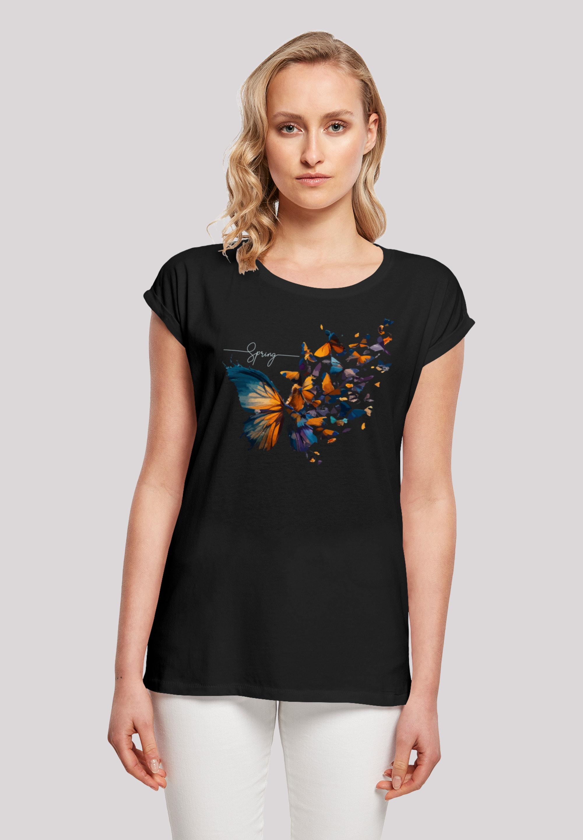 F4NT4STIC T-Shirt »Schmetterling Frühling«, Print