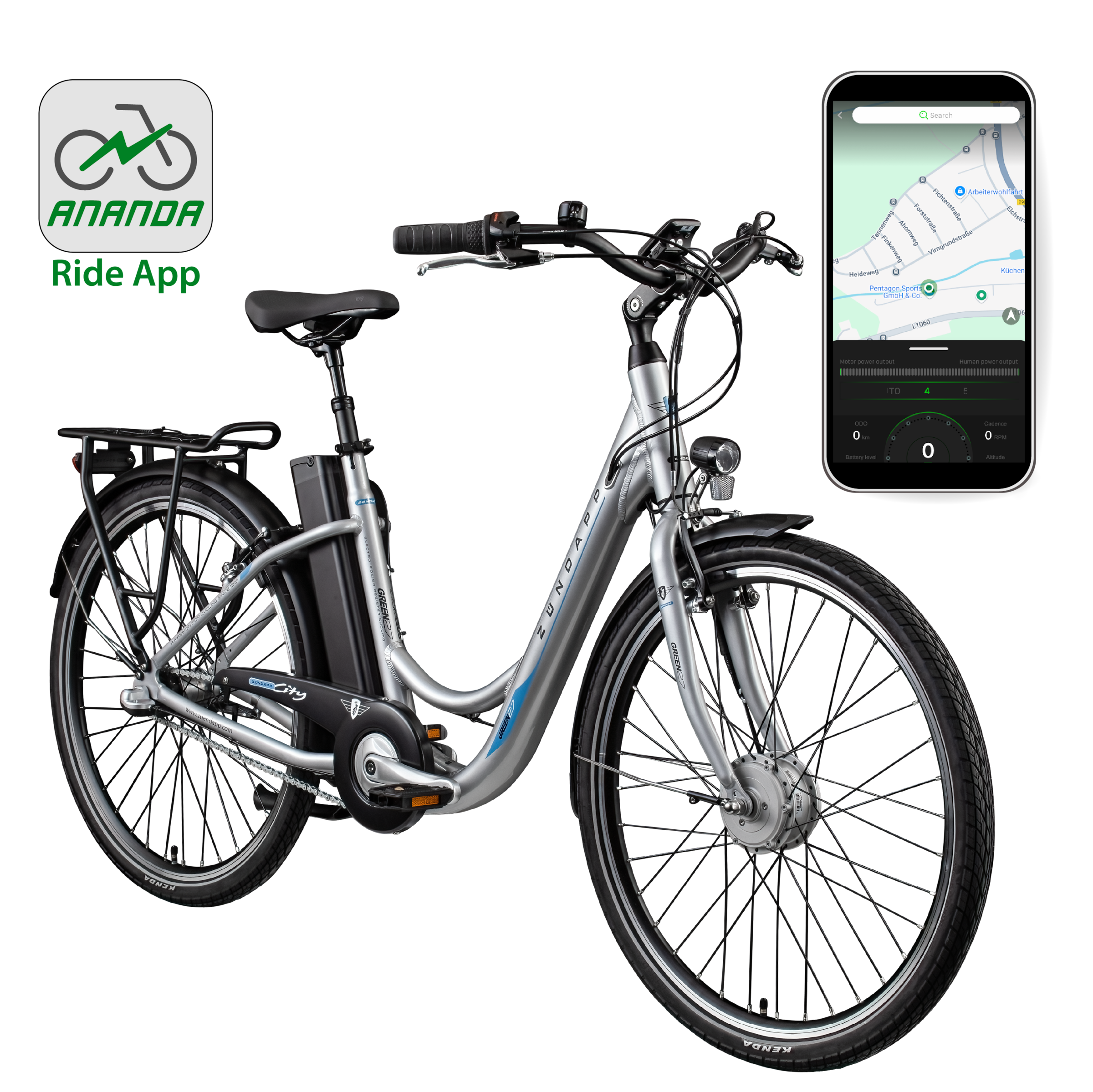 Zündapp »Green 2.7« 3 Gang Nabenschaltung Frontmotor 250 W Pedelec, Elektrofahrrad für Damen u. Herren