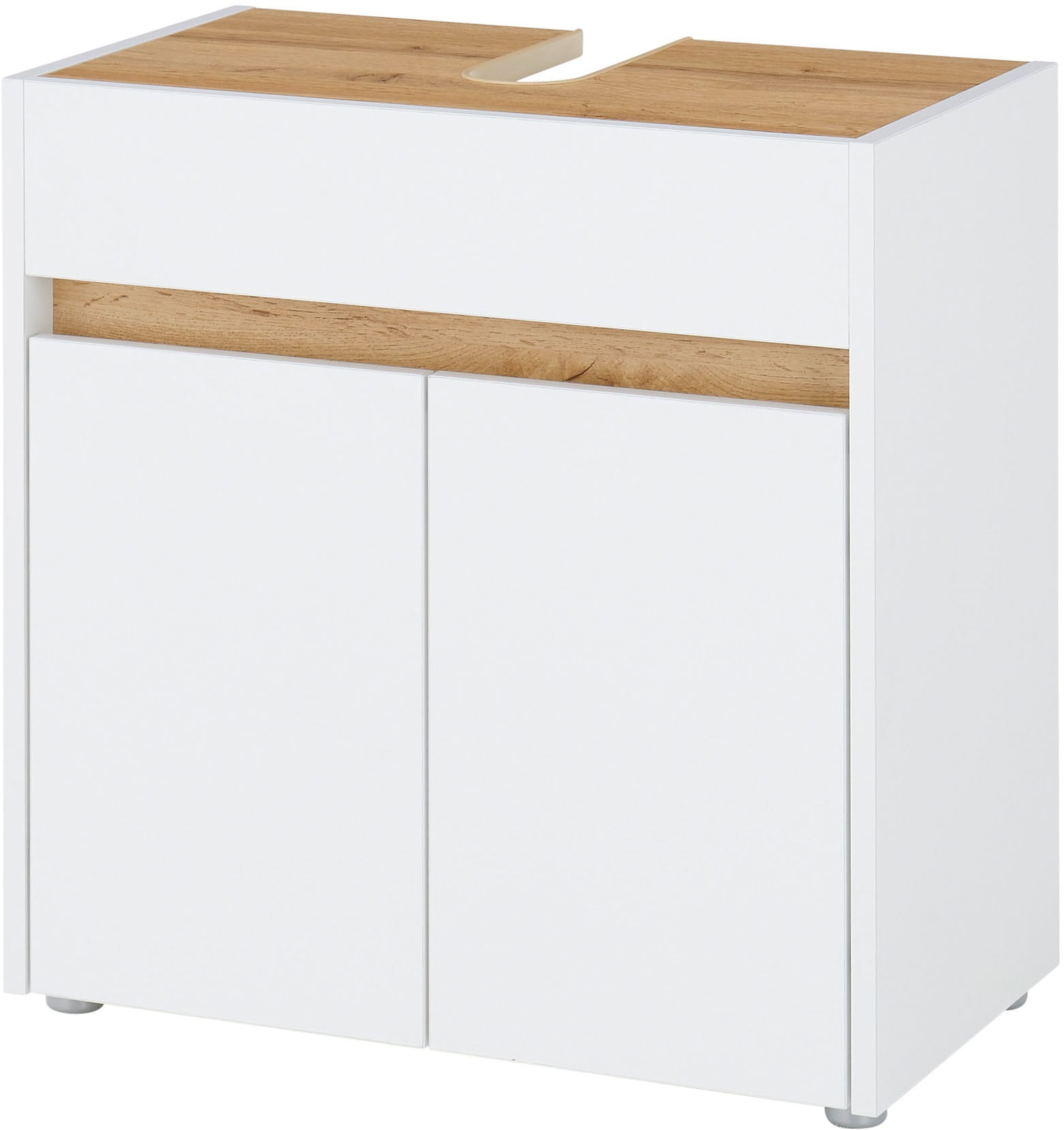 Home affaire Waschbeckenunterschrank "CITY/GIRON, Waschtisch mit Griffmulde, Badschrank in zeitlosem Design" in den Farben Weiß und Anthrazit verfügbar, viel Stauraum