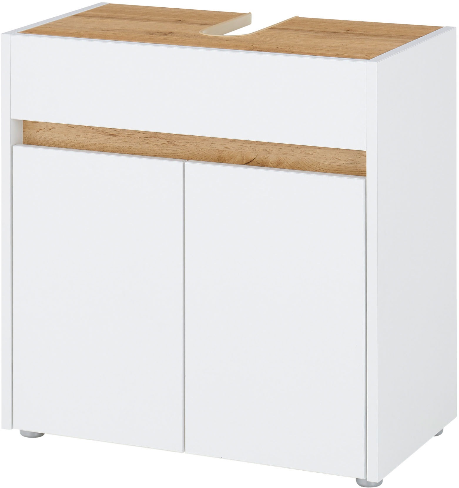 INOSIGN Waschbeckenunterschrank "CITY/GIRON, Waschtisch mit Griffmulde, Badschrank in zeitlosem Design", in den Farben W